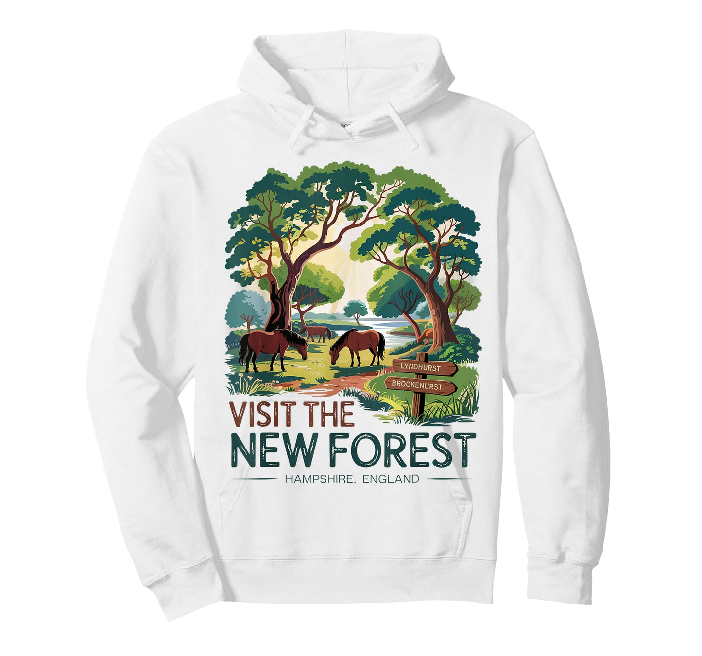 Visit the New Forest – Wild Ponies & Woodlands Scenic Design T-Shirt