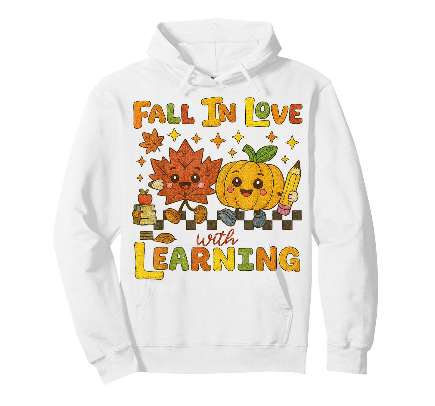 Retro Fall in Love with Learning Autumn Pumpkin Teacher T-Shirt
