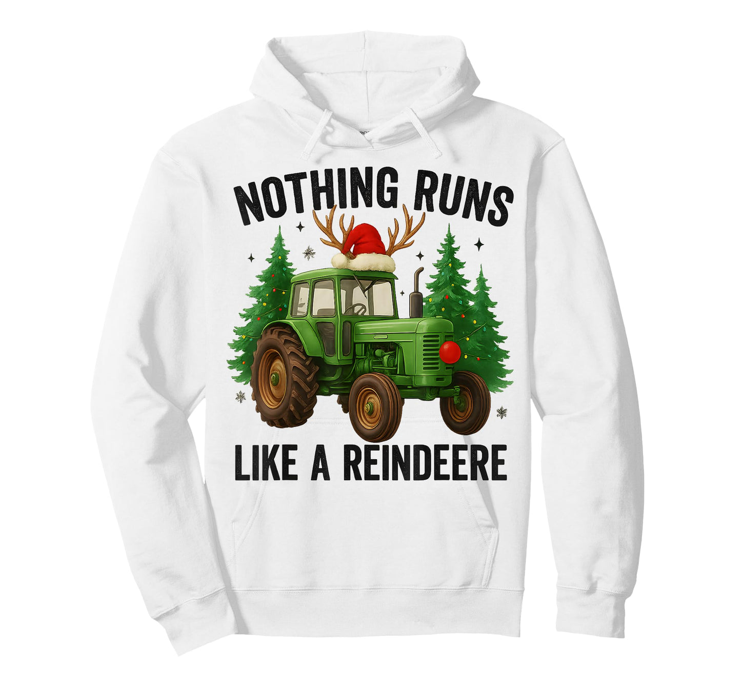 Christmas Tractor Farm Nothing Runs Like A Reindeer Xmas T-Shirt