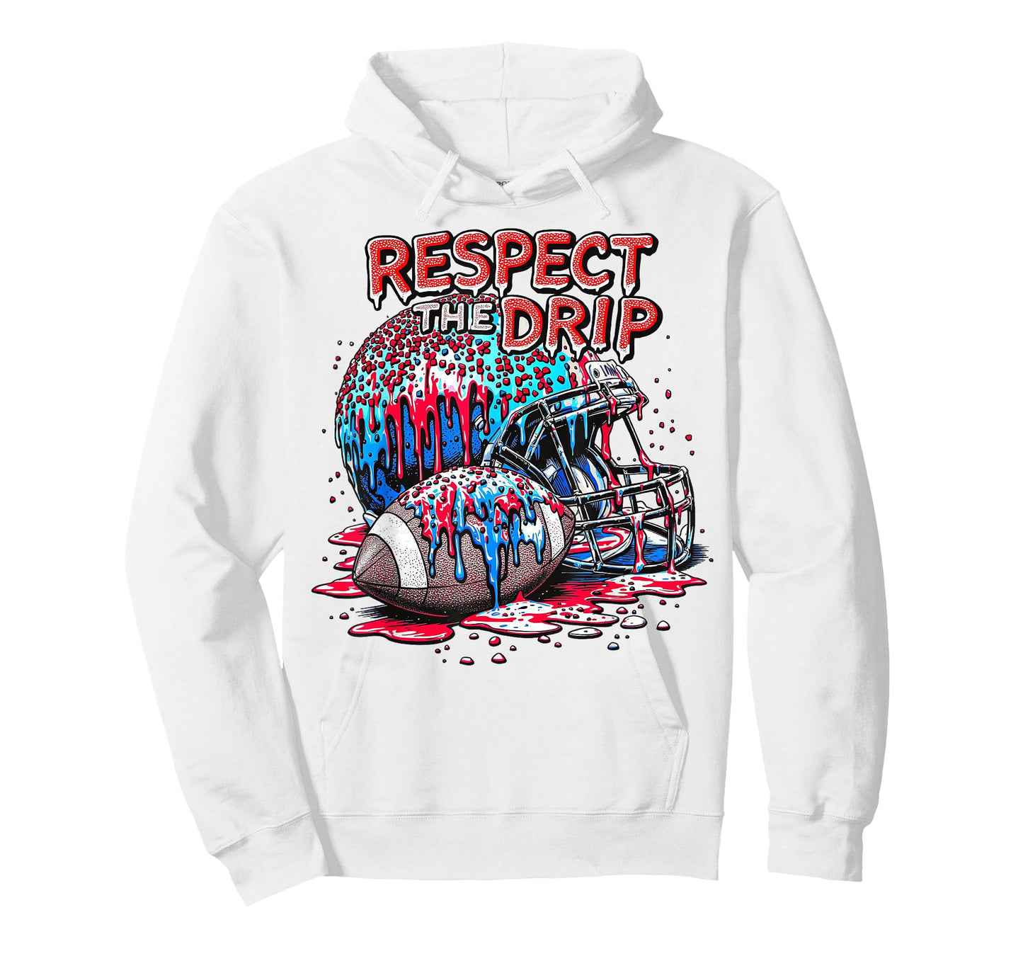Football Drip for Boys Ice Cream Respect The Drip Football T-Shirt