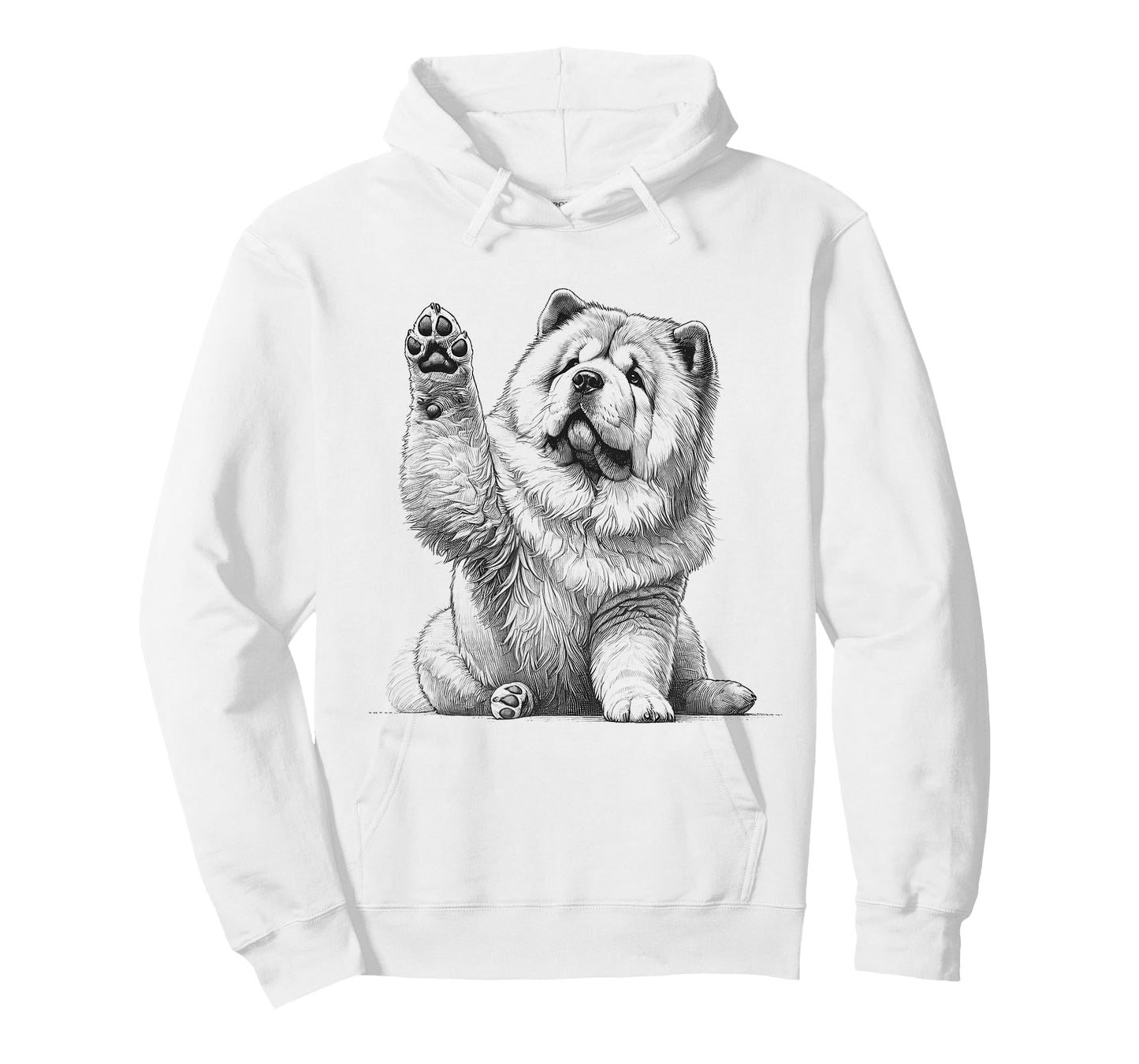 Cute Chow Chow Dog Raising Paw Design T-Shirt