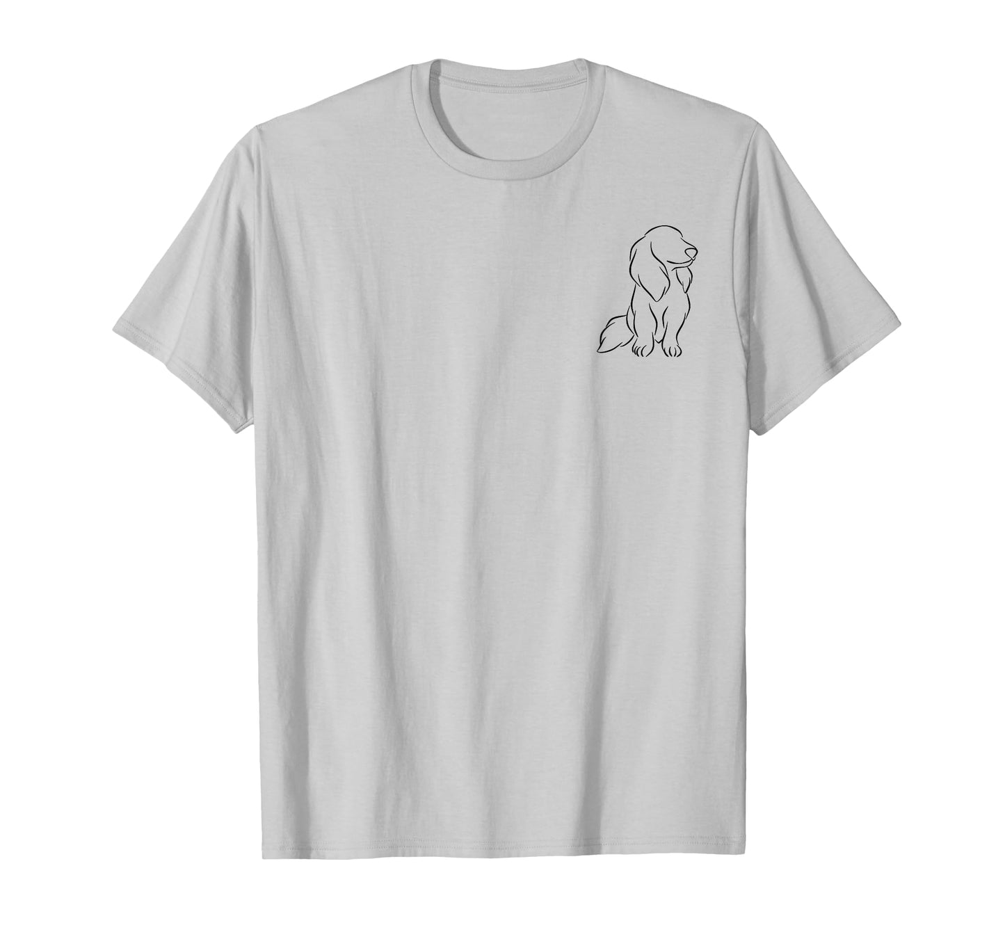 Long haired Dachshund Line Art cute Doxie Wiener Dog Men Women T-Shirt