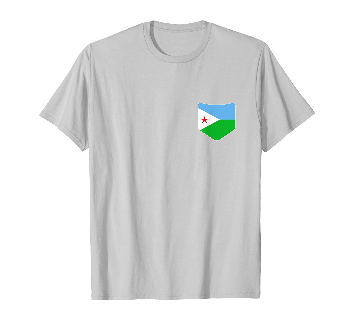 Djibouti Flag T-Shirt with Printed Djibouti Flag Pocket