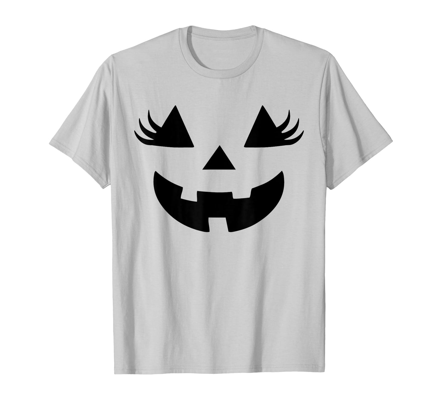 Jack O Lantern Face Pumpkin Eyelashes Halloween Women Girls T-Shirt