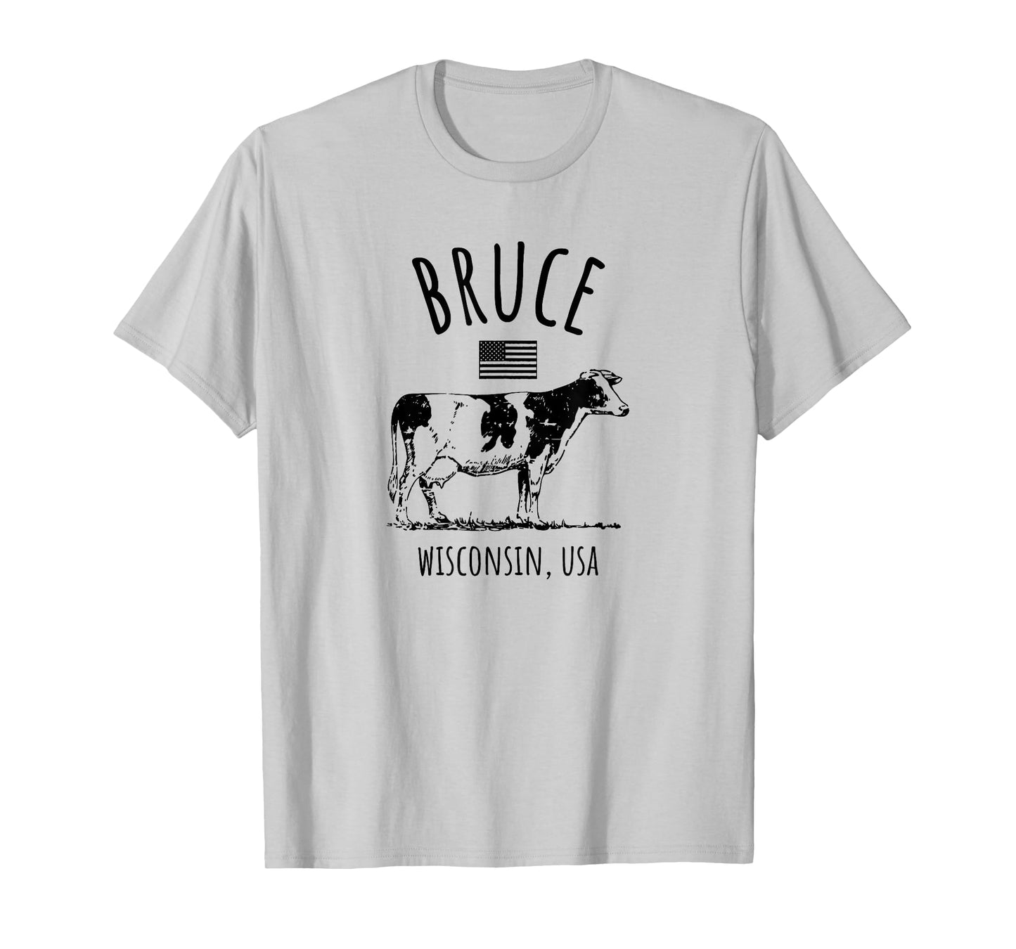 Bruce Wisconsin USA Retro Cow Vintage Style Design T-Shirt