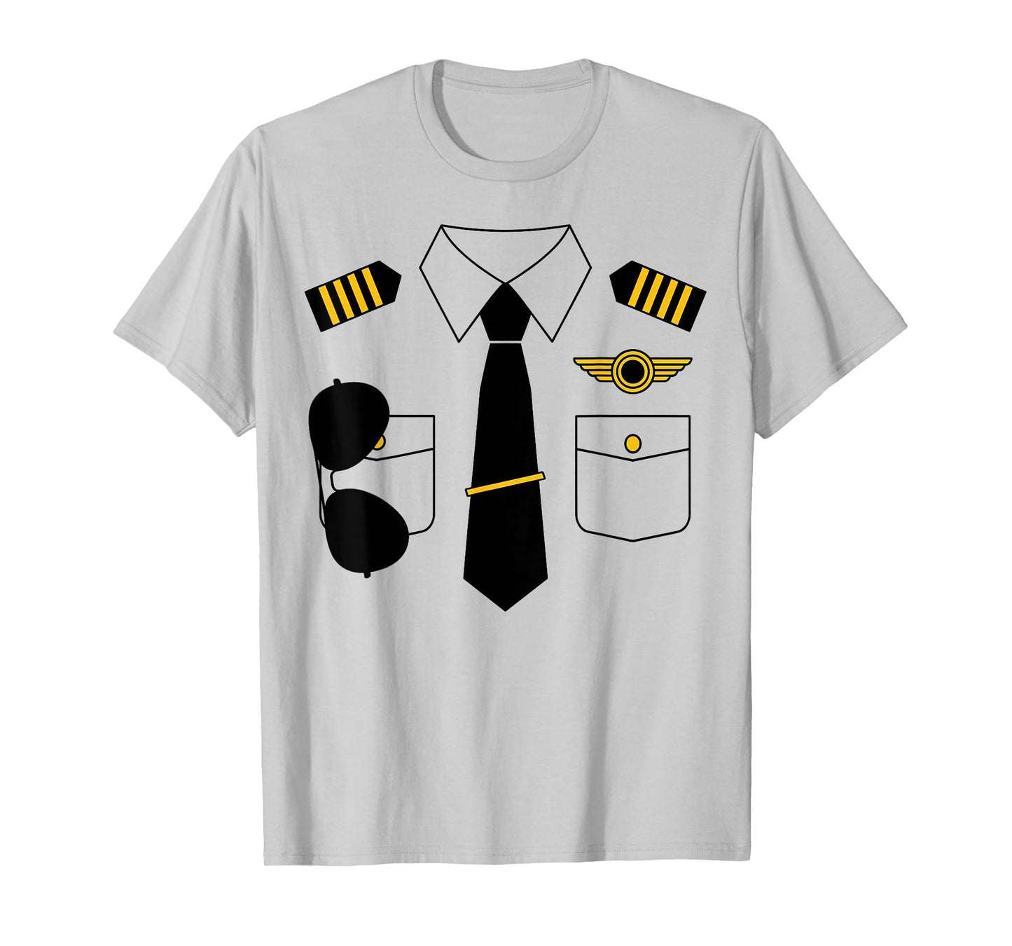 Airline Pilot Costume Kids Dress Up Airplane Halloween T-Shirt