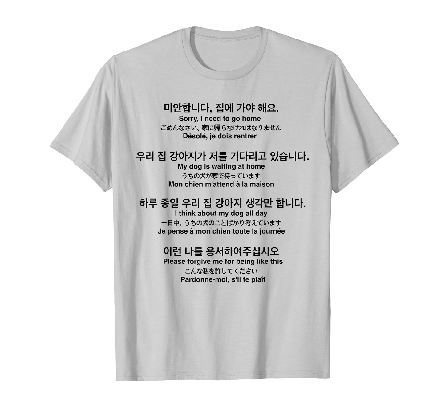Sorry I Need to Go Home My Dog is Waiting Funny Translations T-Shirt