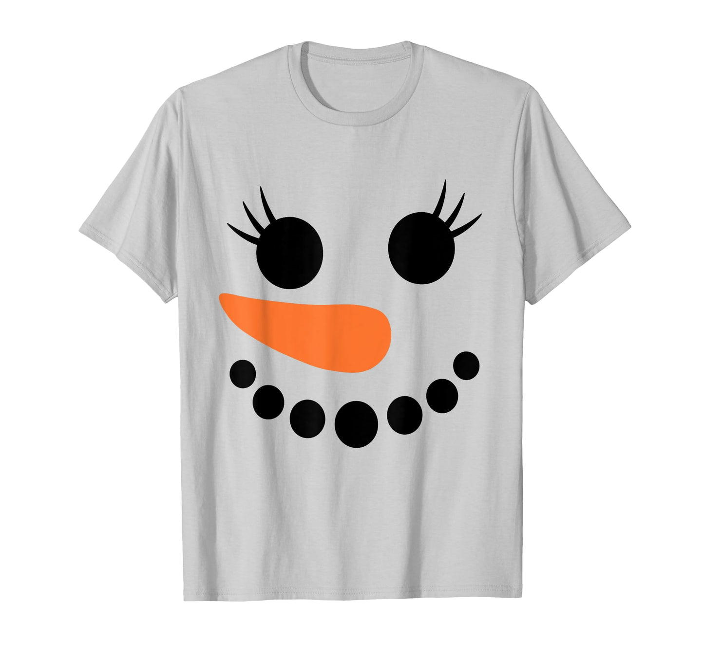 Winter Snowman Face Eyelashes Christmas Xmas For Girl Womens T-Shirt