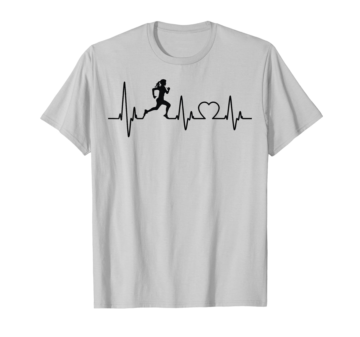 Running Girl Heartbeat Runner For Women Girls Love Running T-Shirt
