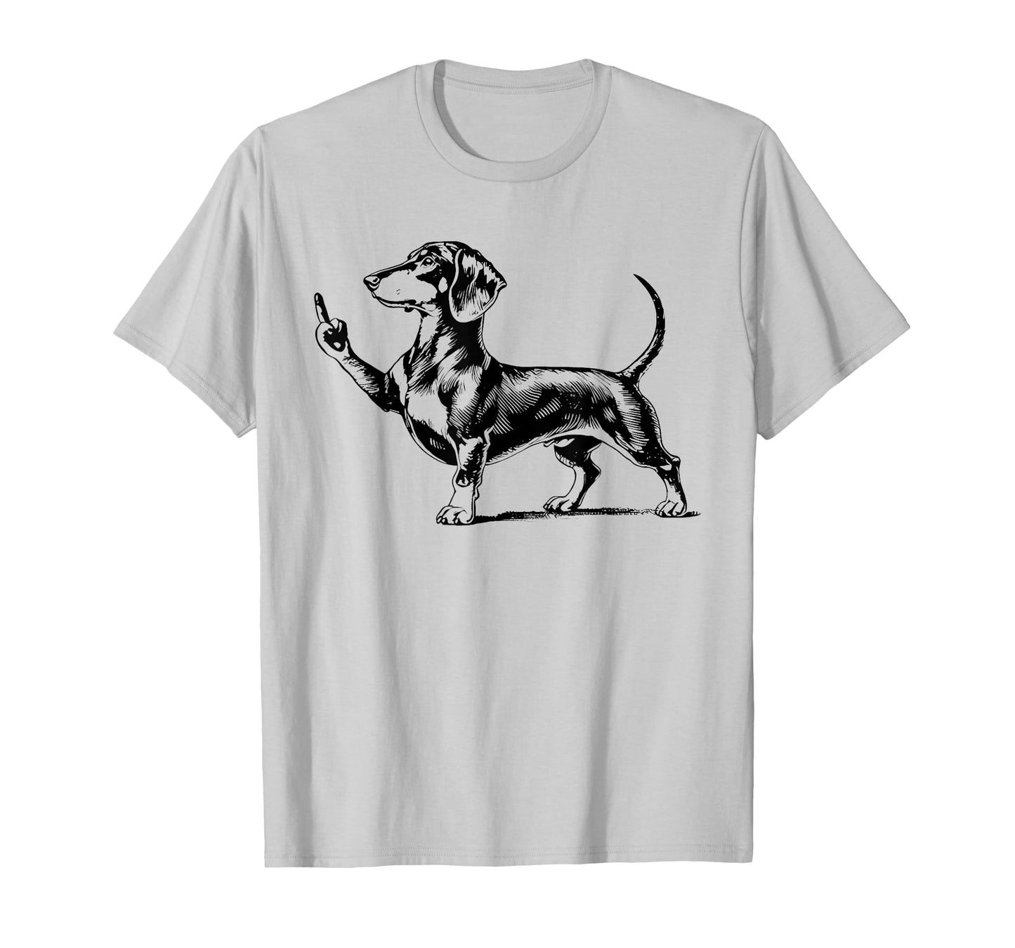 Rude Pointer Dog Dachshund Dog Lovers Midle Finger Hand T-Shirt