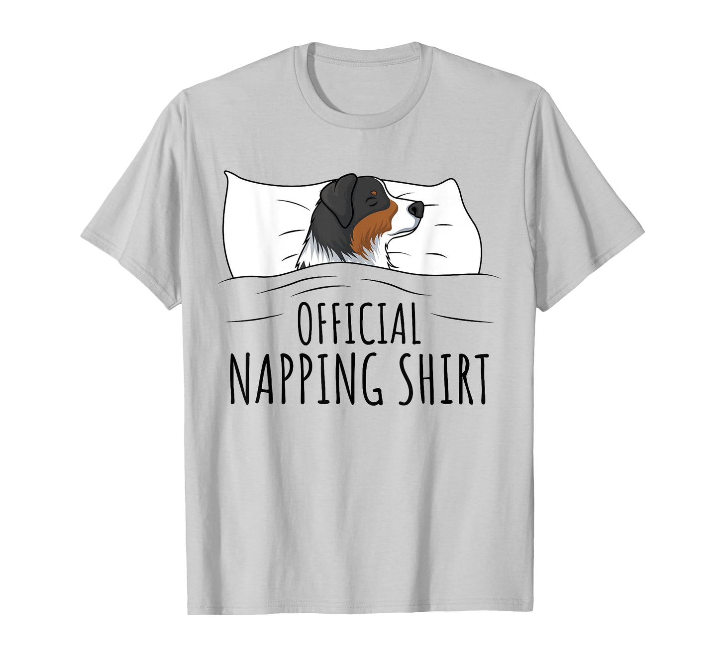 Australian Shepherd Apparel & Gift Ideas Unisex-Adults Blue Small Classic Fit Short Sleeve T-Shirt Sleeping Australian Shepherd Pyjamas Official Napping T-Shirt