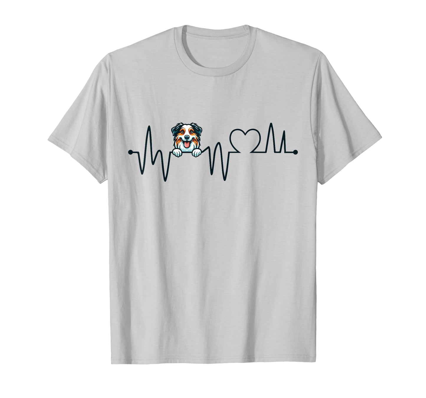 Australian Shepherd Heartbeat - Men Women Kids Aussie Lover T-Shirt