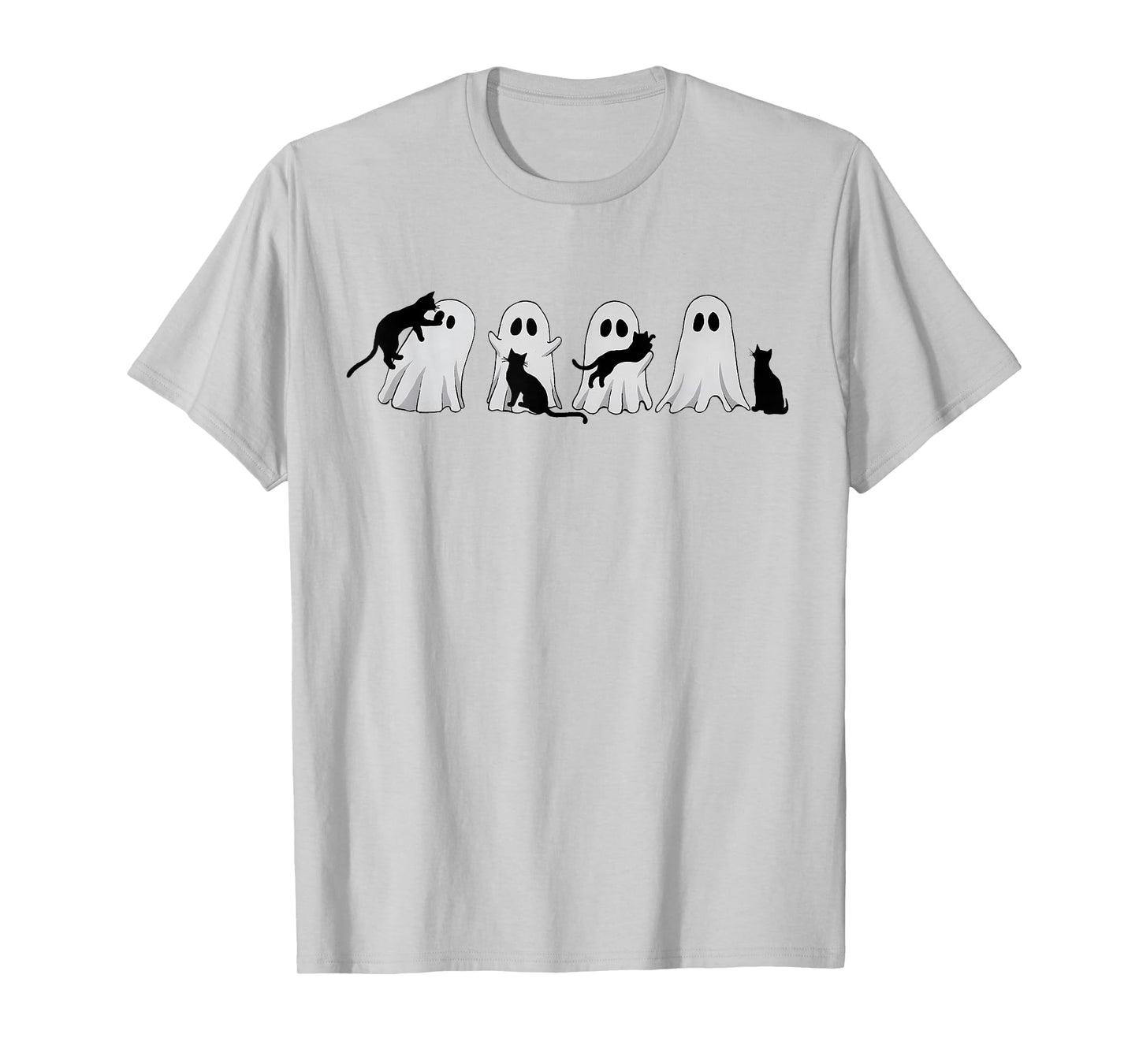 Cute Ghost Cat Halloween Outfit Costumes Cat Lover Spooky Men Women Kids T-Shirt