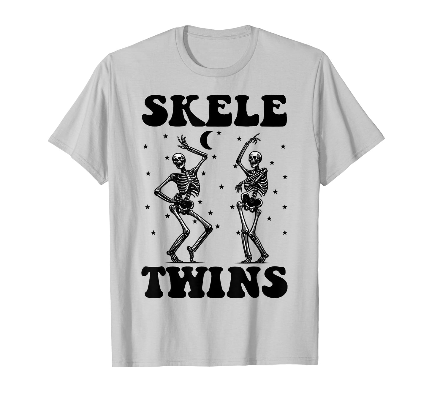 Twins Halloween Matching Skeletwins Funny Dancing Skeletons T-Shirt