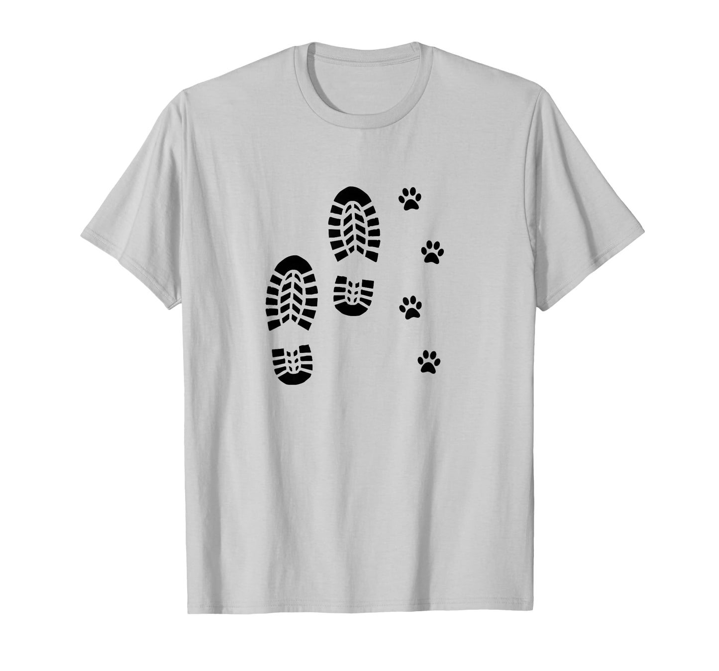 Dog and Man Hiking Dog Hiker People That Hike with Dogs Paw T-Shirt