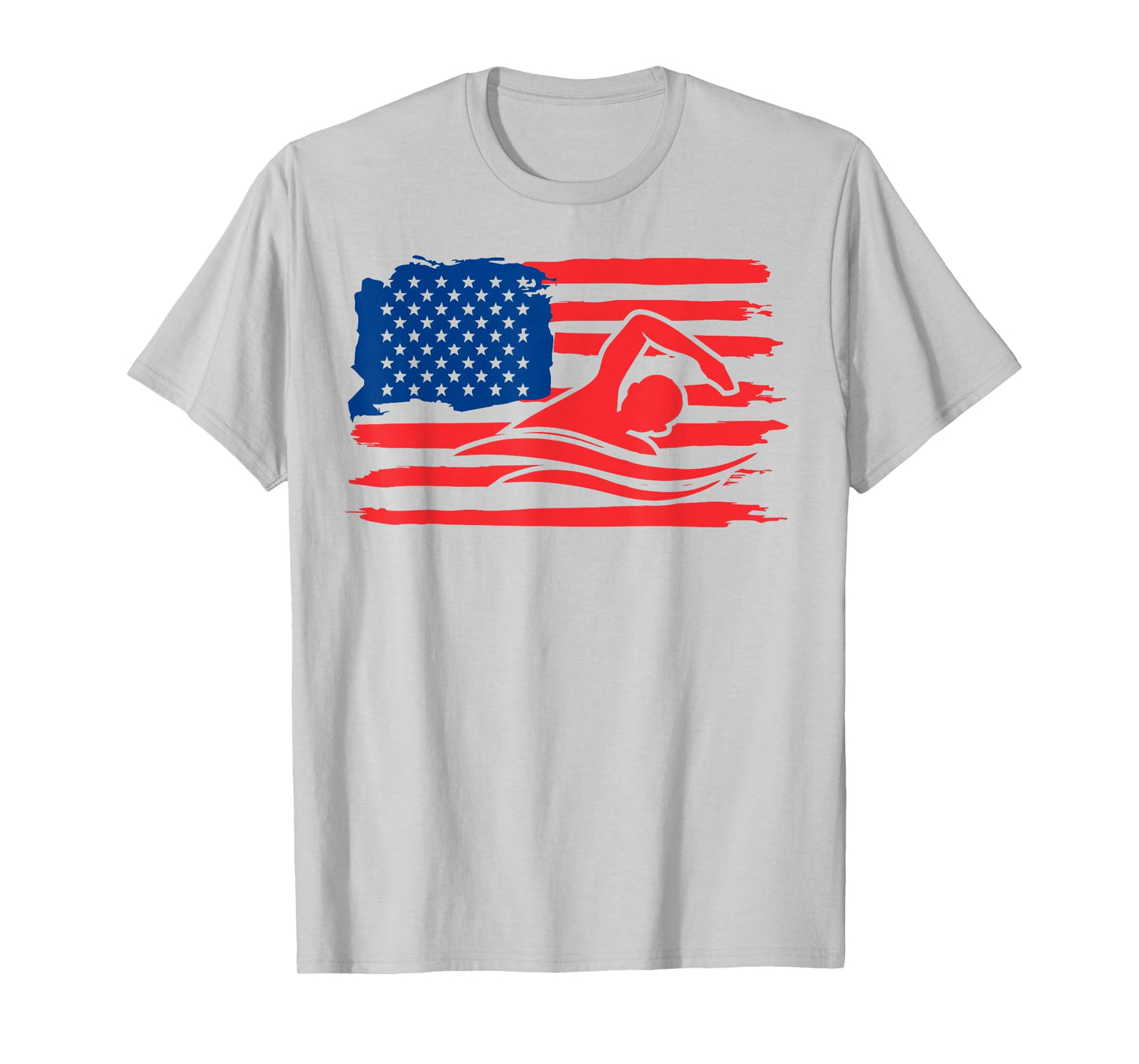 Vintage american flag swim team swimmer funny swimming gift T-Shirt for Women Kids Men