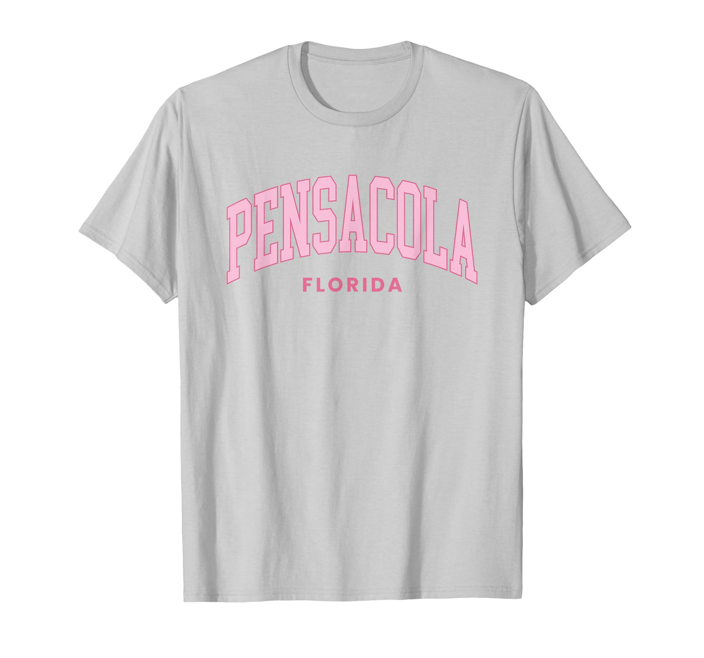 Pensacola Florida Retro Preppy Throwback Womens Girls Pink T-Shirt