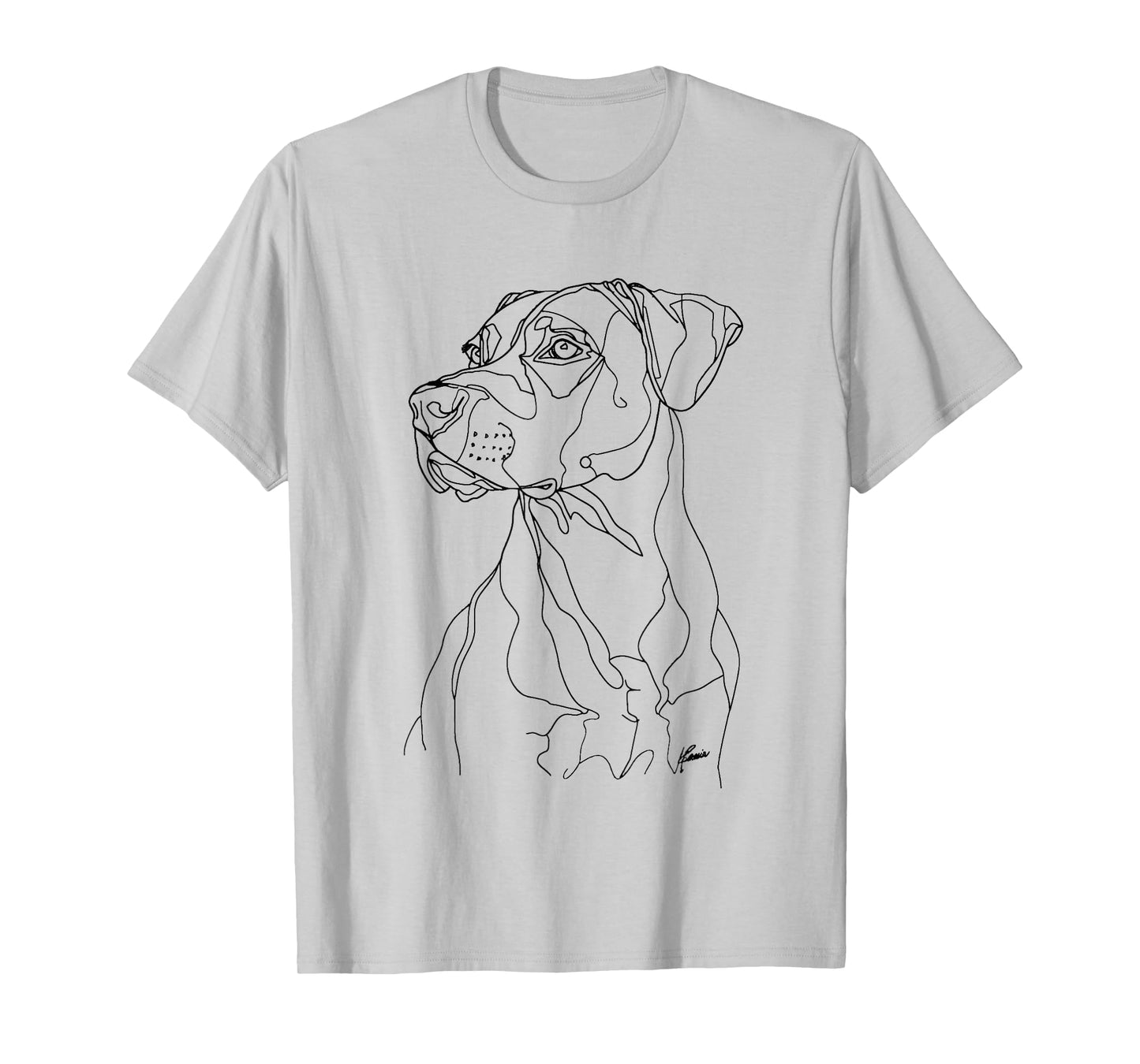 Black Mouth Cur Dog Line Art Minimalist Mom Dad T-Shirt
