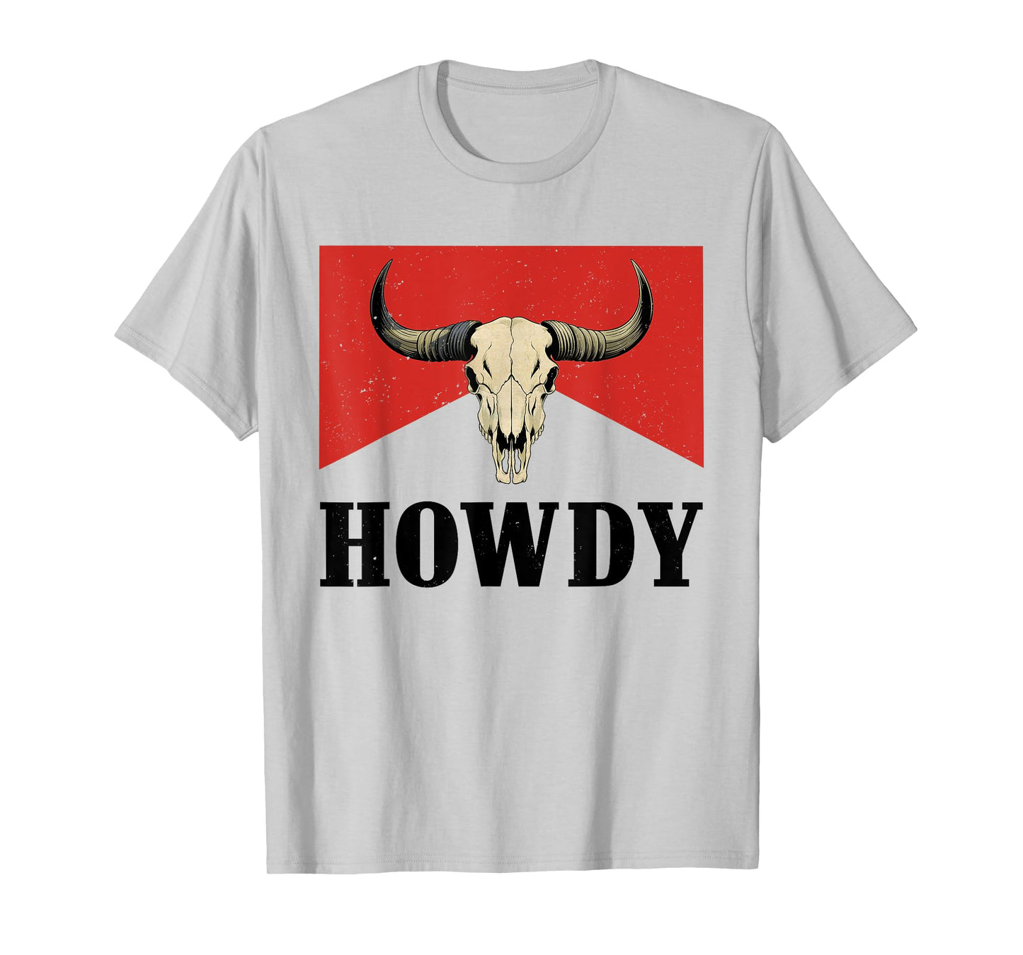 Country Graphic Bull Skull Cowboy Western Howdy Name Vintage T-Shirt