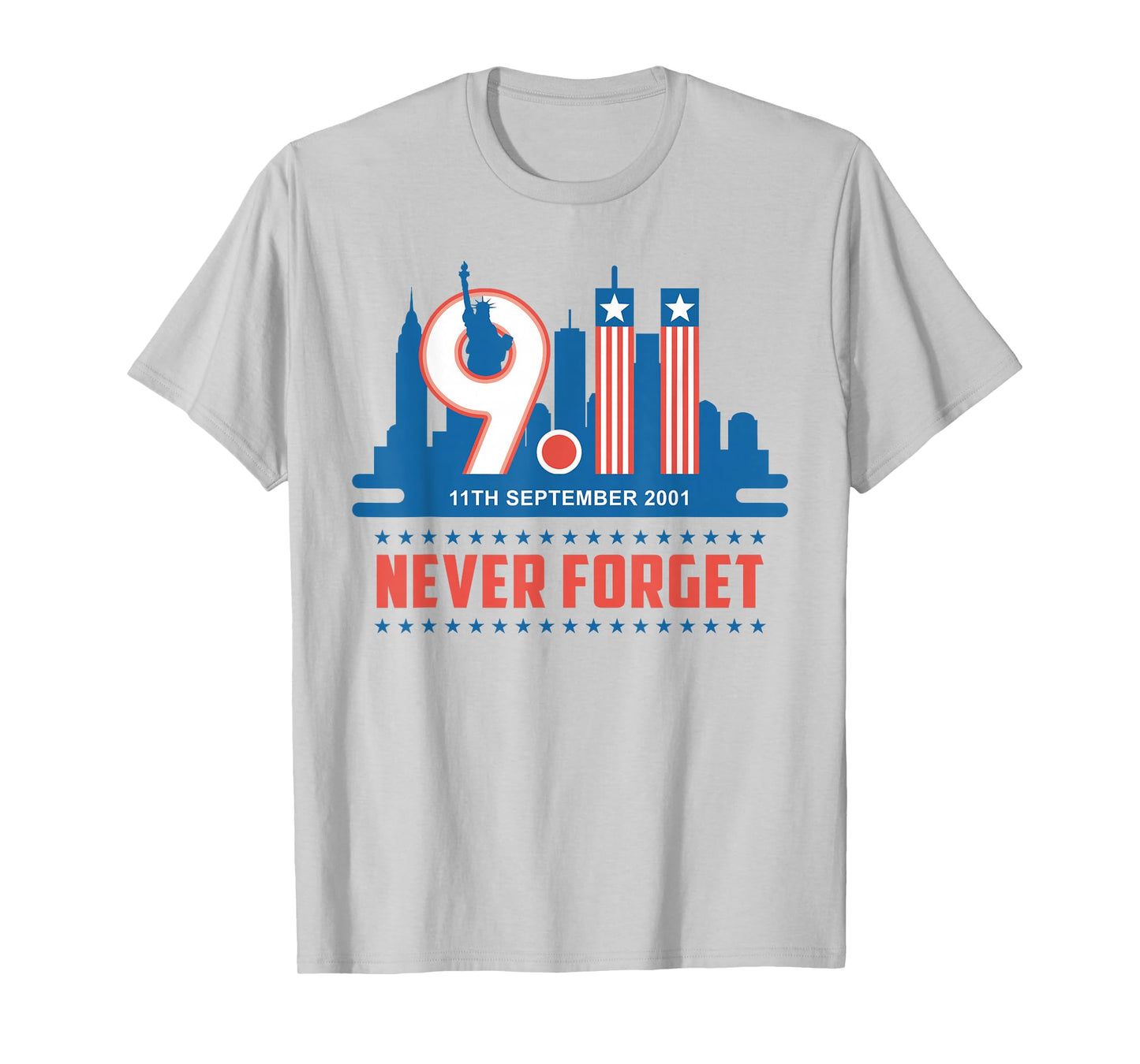 Never Forget September 11 2001 Memorial Day American Flag T-Shirt