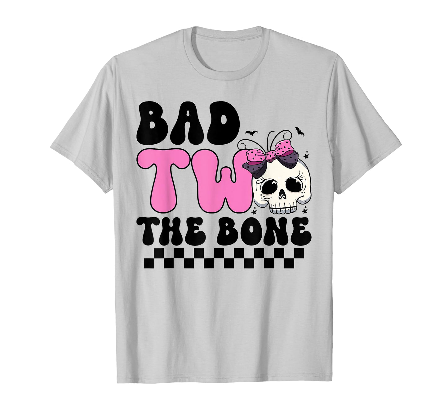 Bad Two The Bone 2nd Birthday Kid Girl Spooky Birthday T-Shirt