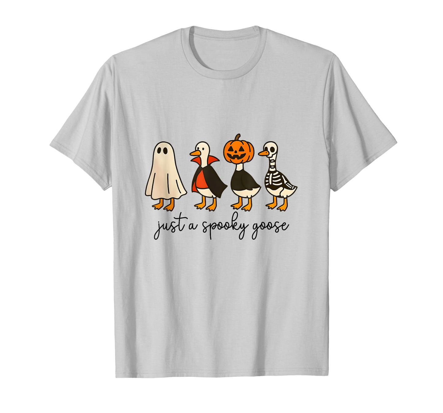 Just A Spooky Goose Halloween Cute Ghost Goose Spooky Goose T-Shirt