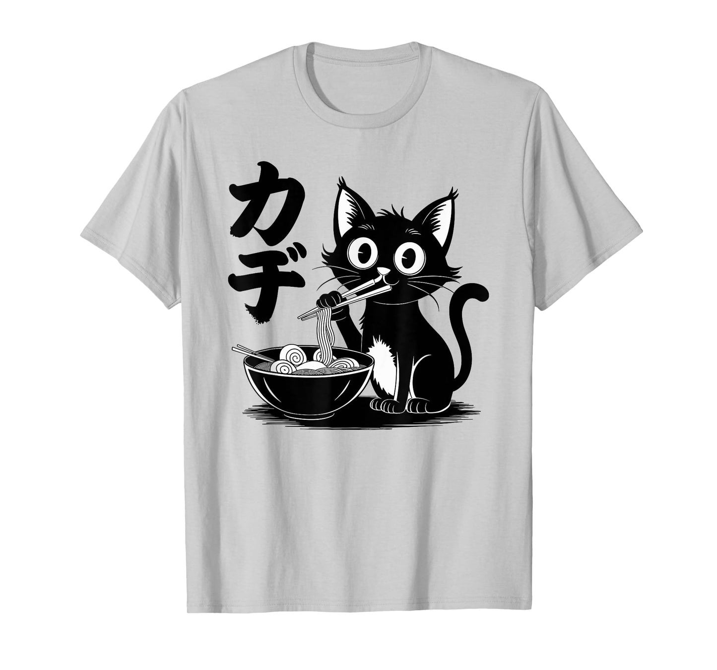 Funny Cat Ramen Noodle Japanese Kawaii Anime Otaku Style T-Shirt