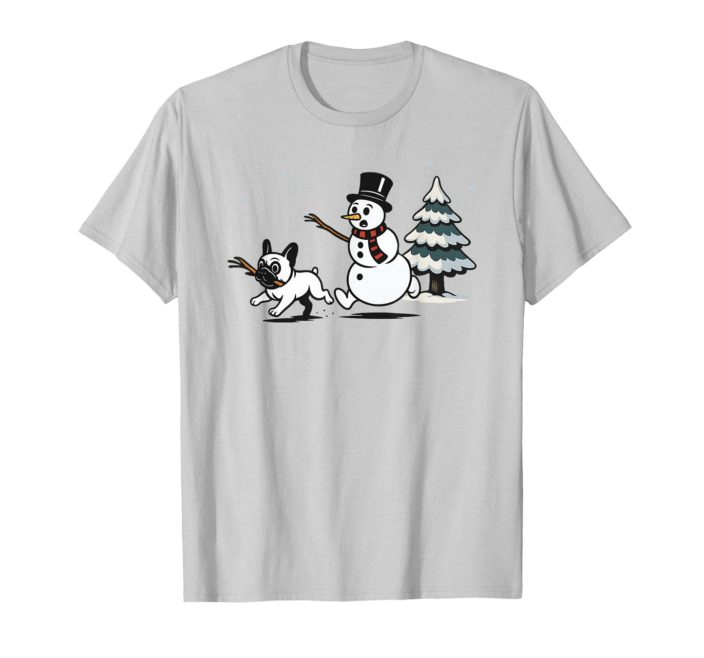 Funny Christmas French Bulldog Frenchie Snowman Dog Mom Dad T-Shirt