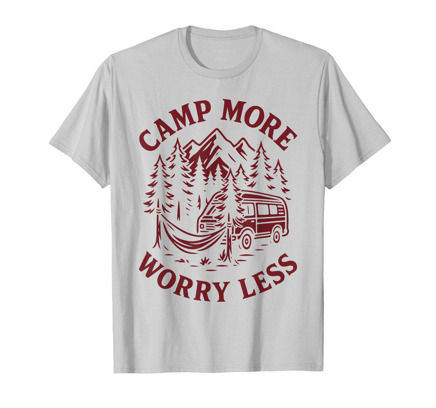 Camp More Worry Less Funny Camping Van T-Shirt