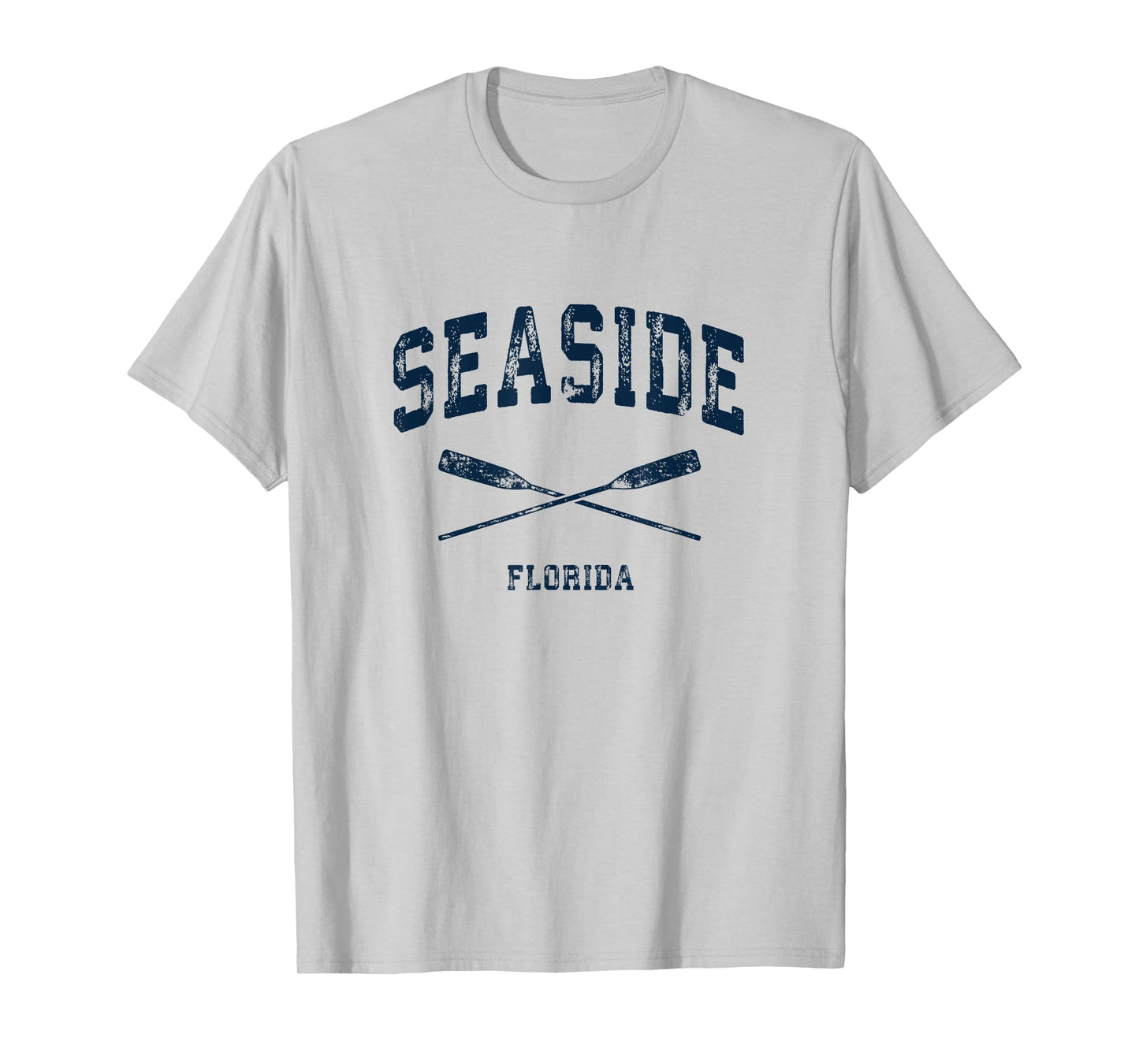 Seaside Florida Vintage Nautical Crossed Oars Navy T-Shirt