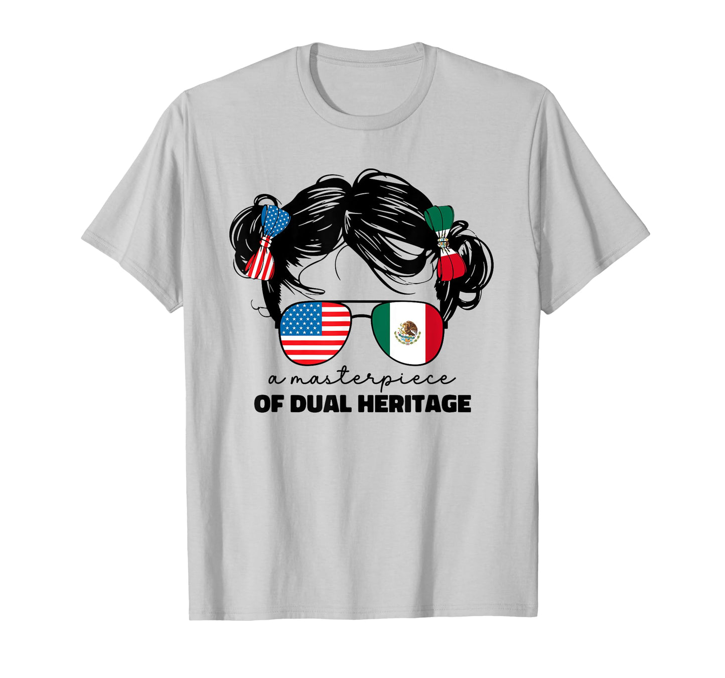 Half Mexican And American Mexico America Usa Flag Kids Girls T-Shirt