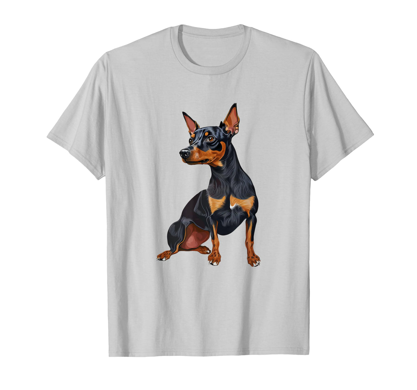 Adorable Miniature Pinscher Dog Art Illustration T-Shirt