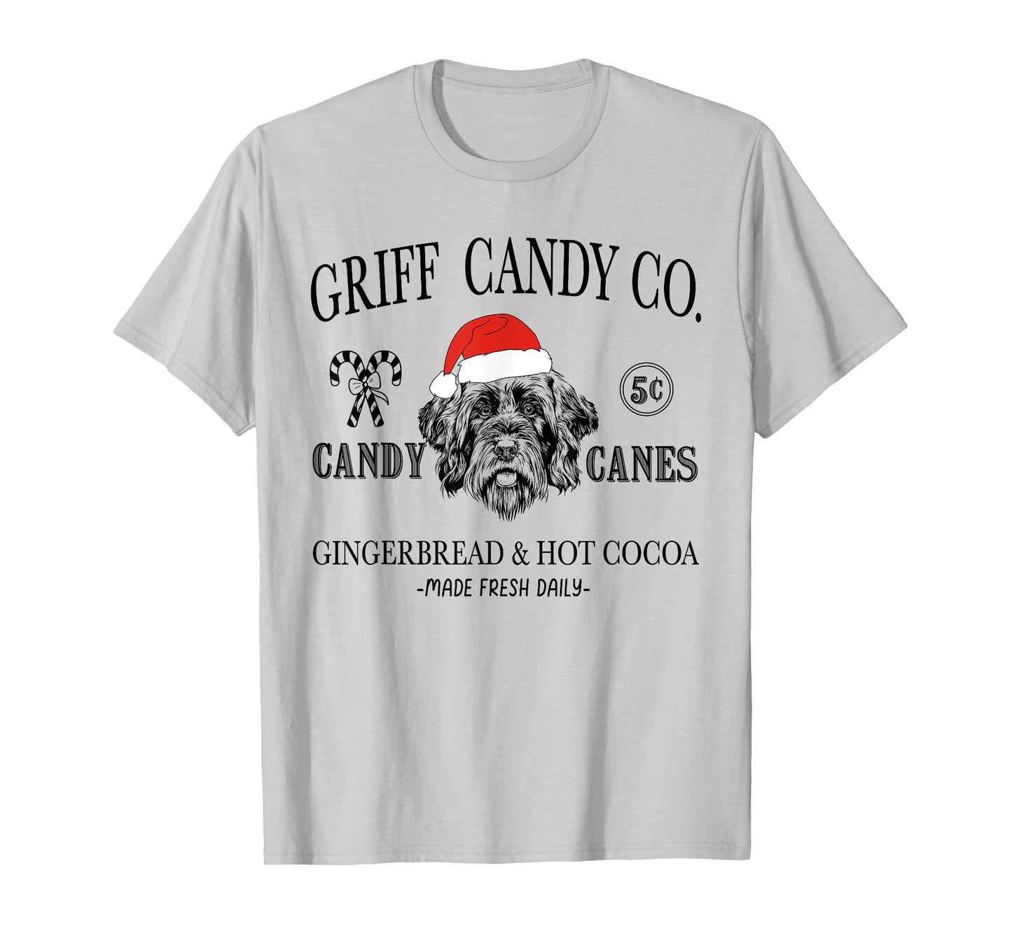 Funny Santa Wirehaired Pointing Griffon Christmas Vintage T-Shirt