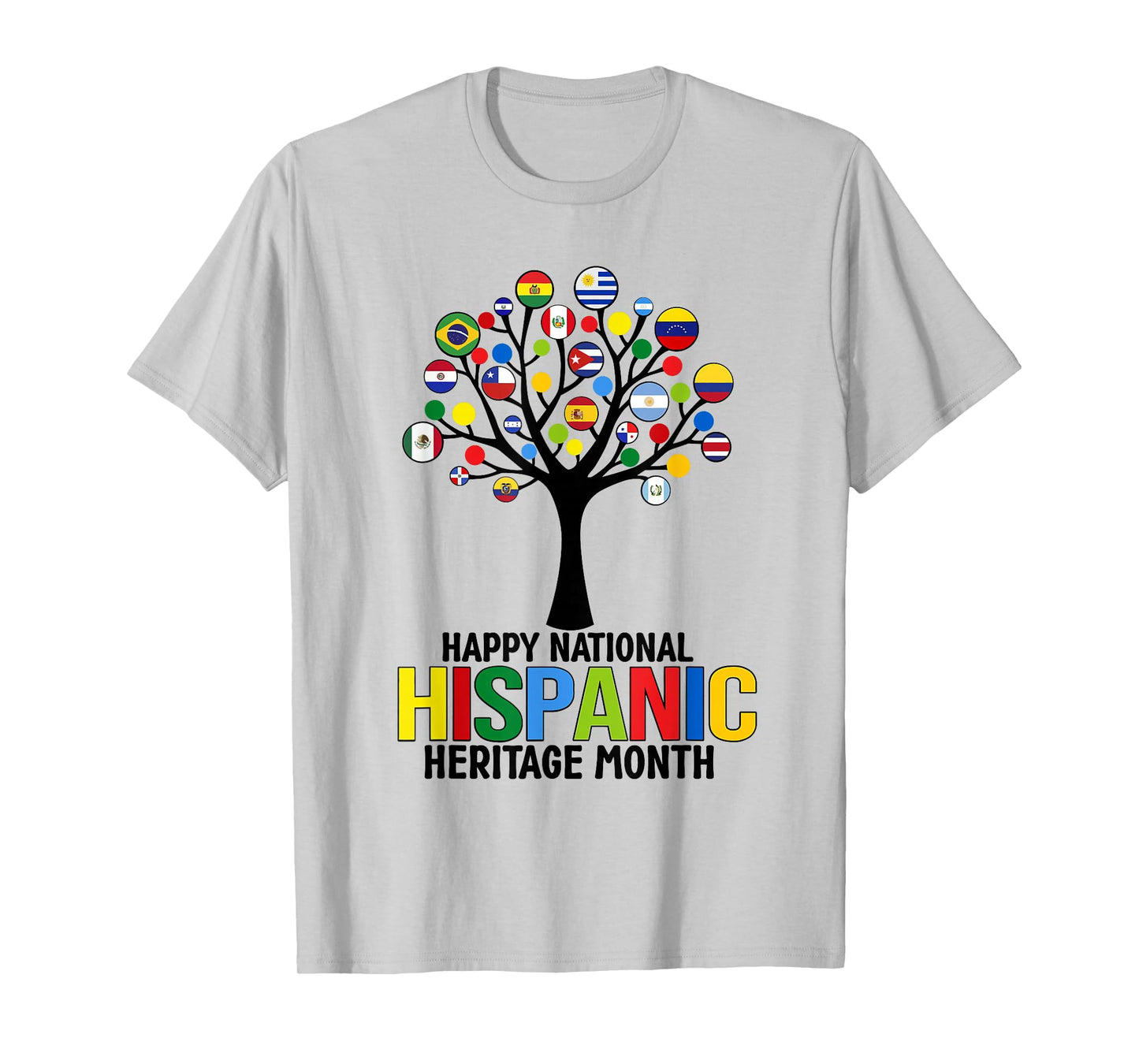 National Hispanic Heritage Month Flag Tree Latino Countries T-Shirt