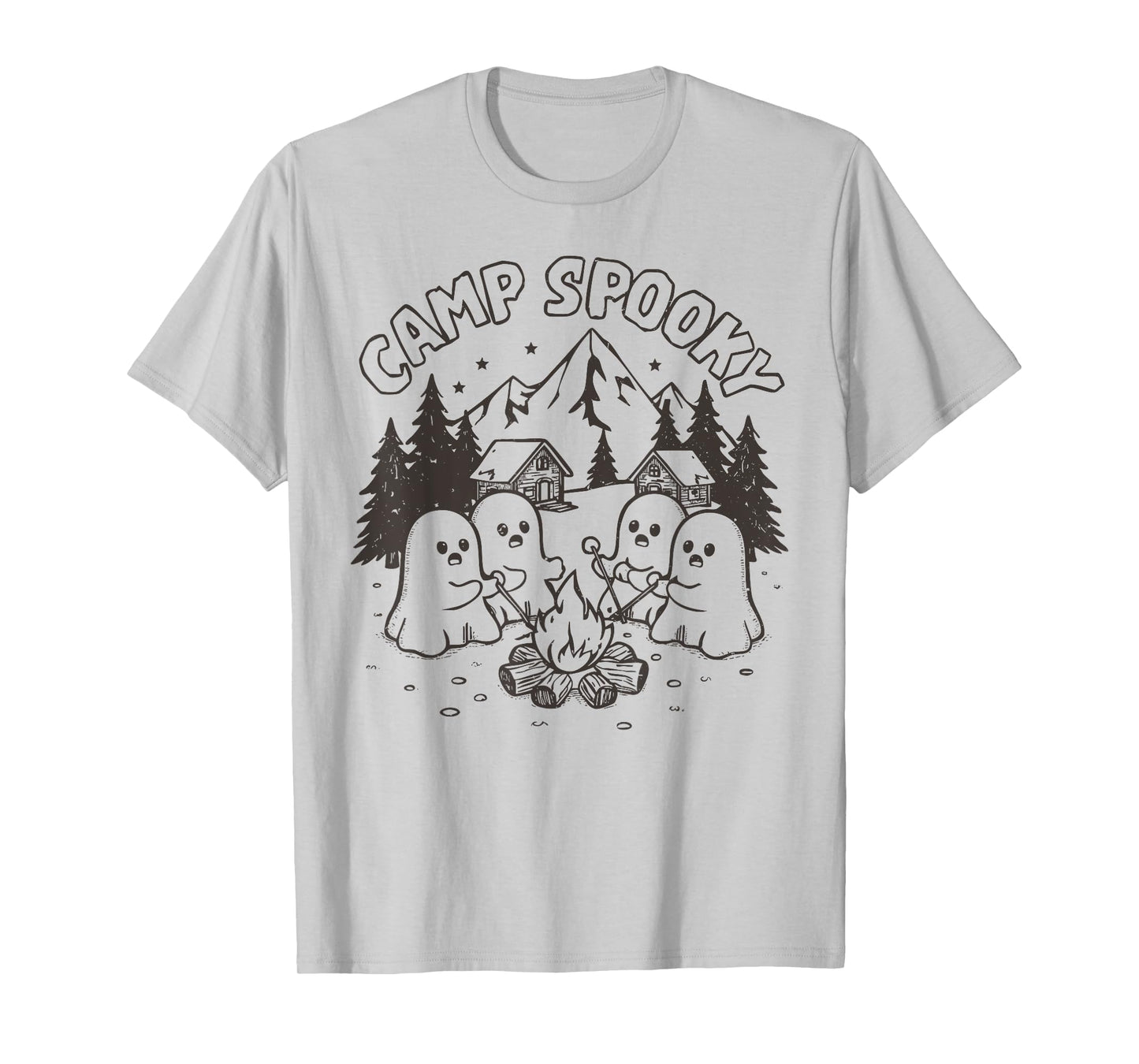 Camp Spooky Summerween Summer Halloween Cute Ghost T-Shirt