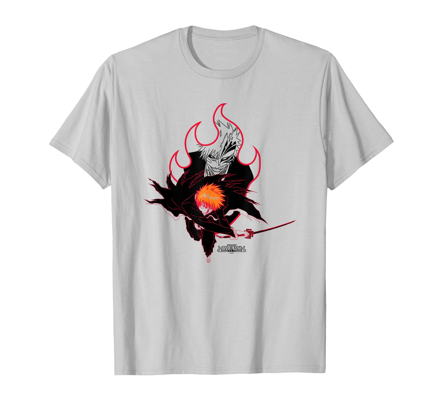 Bleach Ichigo Flame Outline Hallow Transform Anime T-Shirt