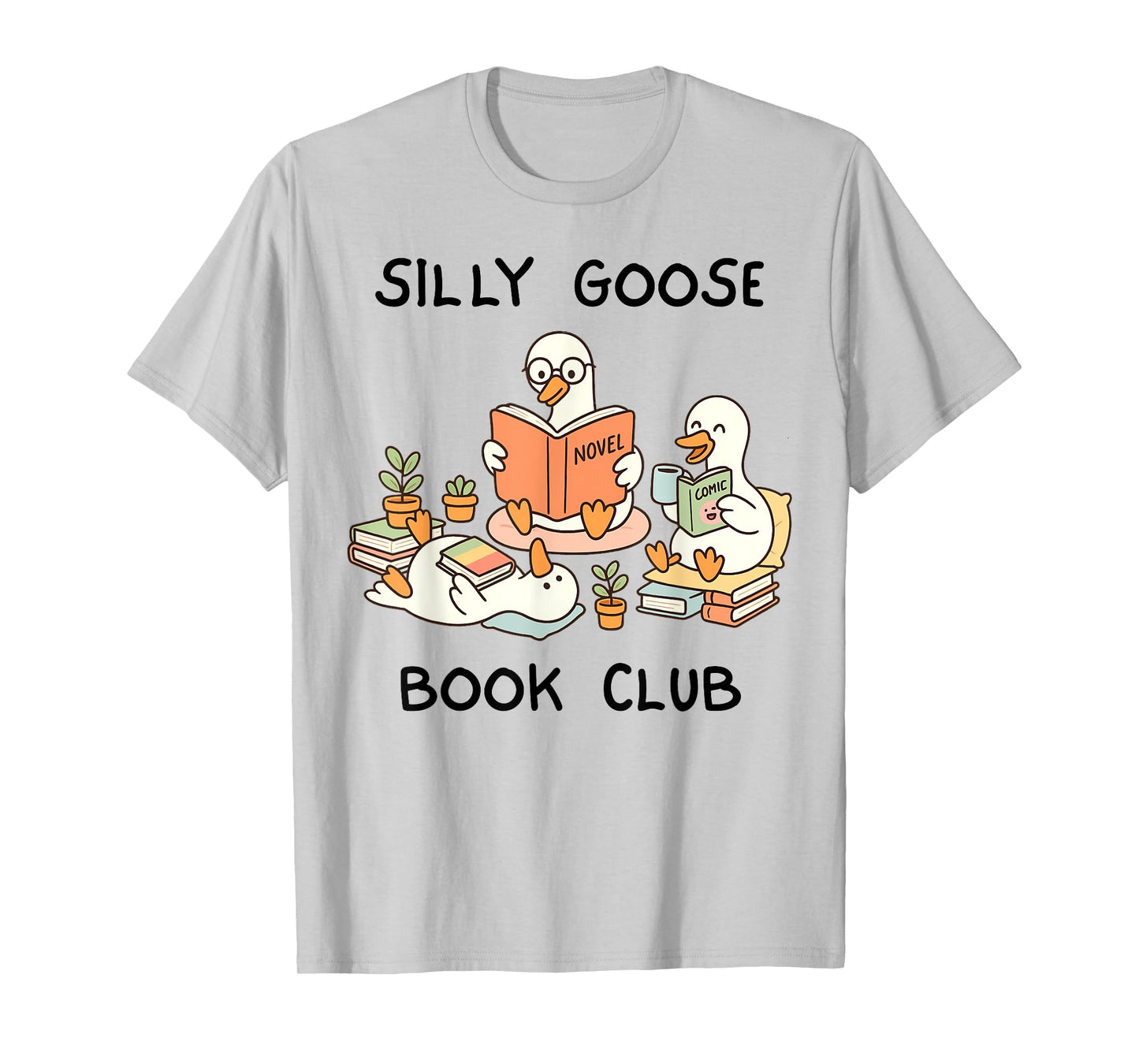 Groovy Silly Goose Book Club Goose For Goose Animal T-Shirt