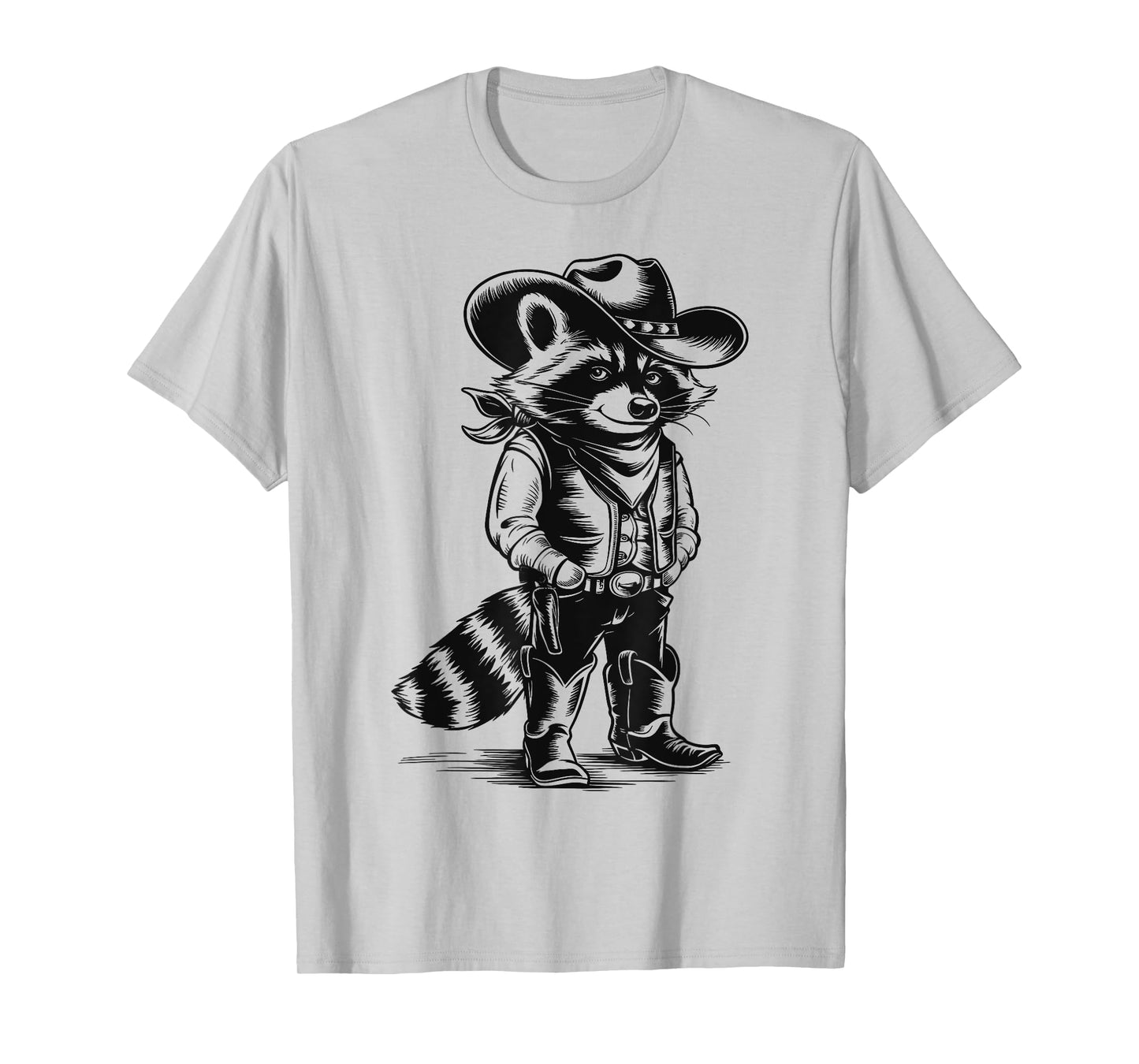 Raccoon Cowboy Cowgirl Western Country Gifts For Men Women T-Shirt