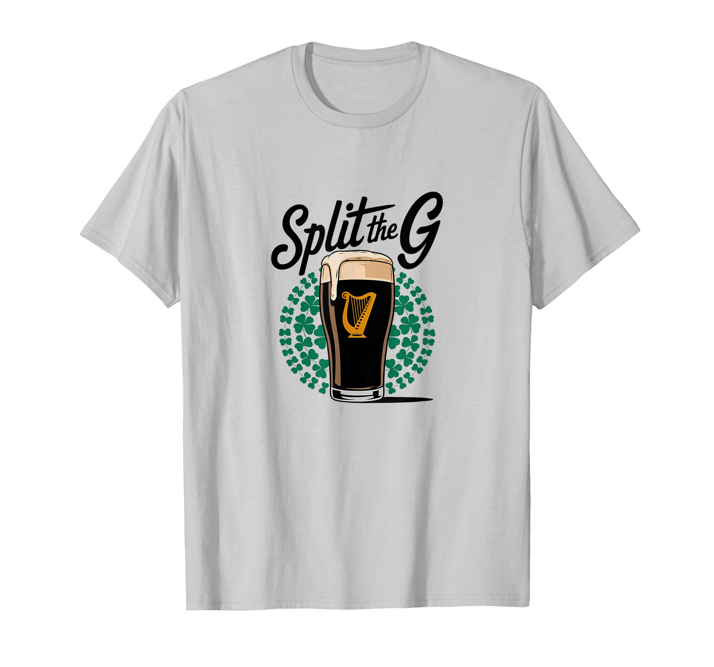 Irish Beer Split The G Shamrock Pint T-Shirt