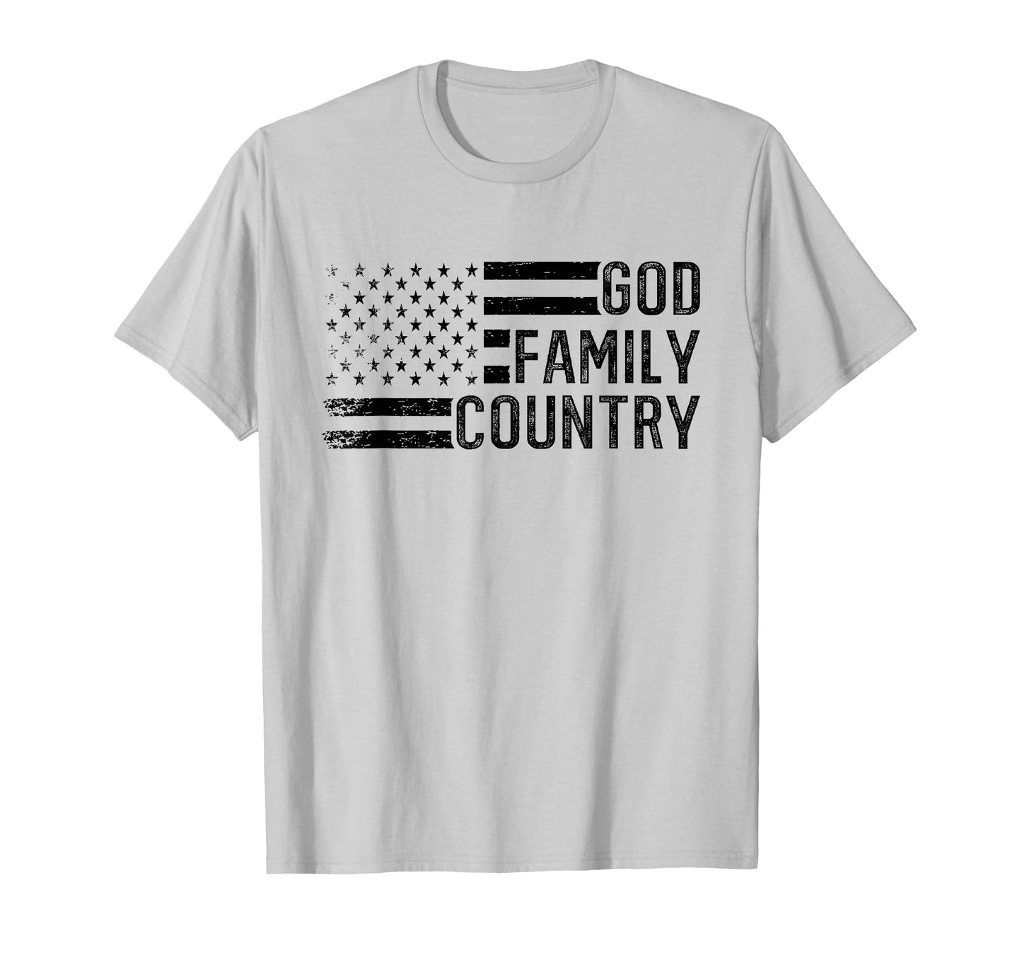 God Family Country - Patriotic Christian US Flag T-Shirt