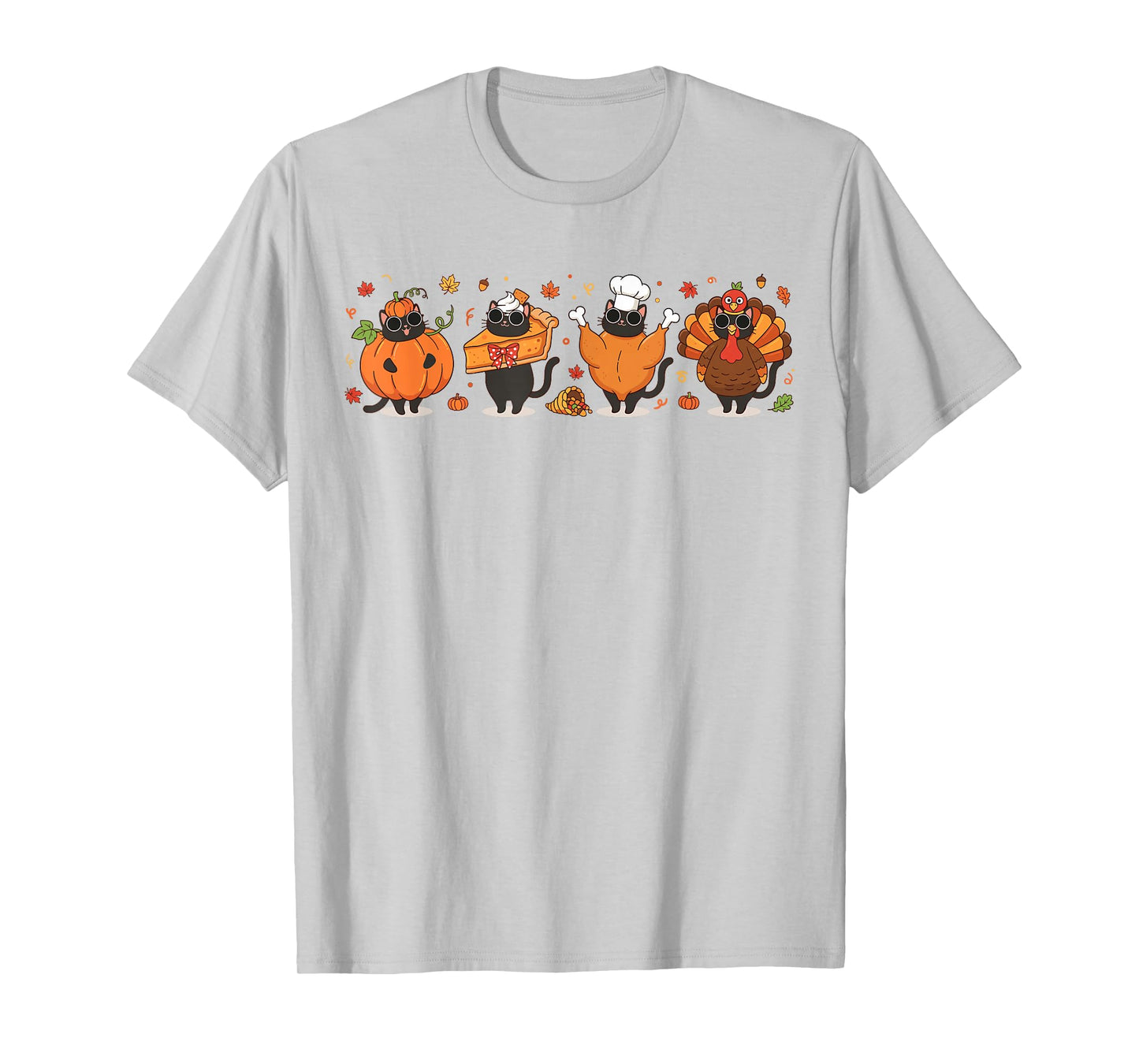 Black Cat Pumpkin Pie Turkey Thanksgiving Fall Cat Lovers T-Shirt