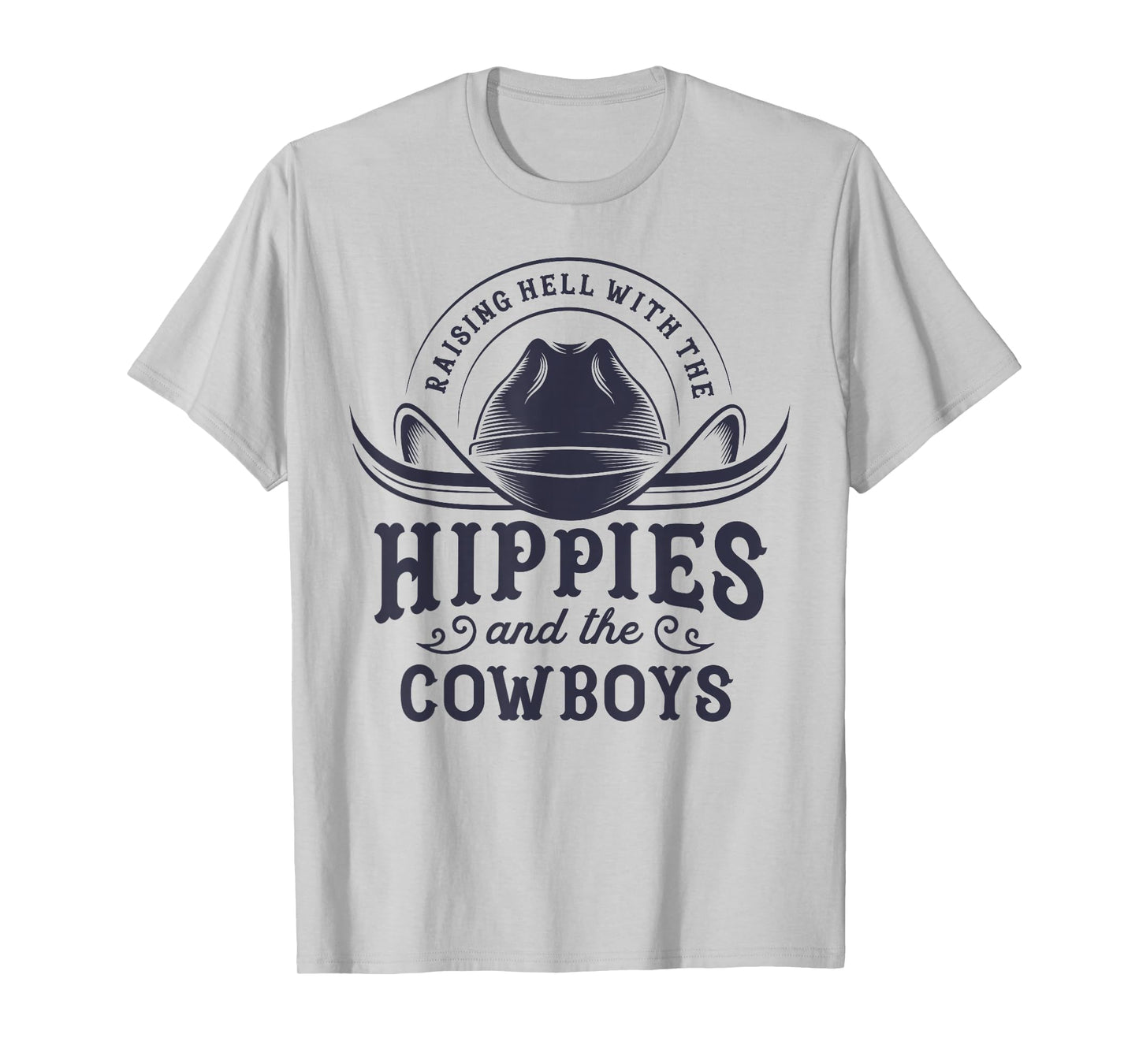 Hippies And Cowboys Cowgirls Retro 70s Western Country Rodeo T-Shirt