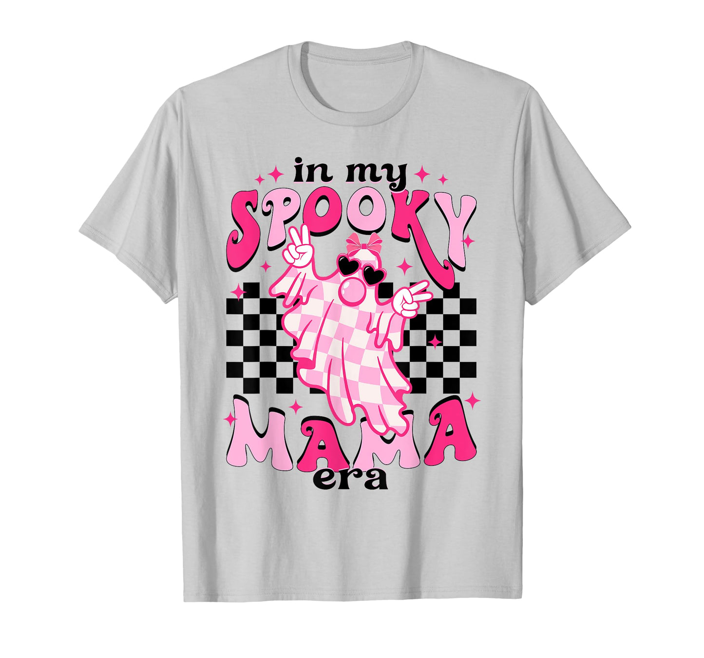In My Spooky Mama Era Retro Halloween Pink Ghost Cute Bubble T-Shirt