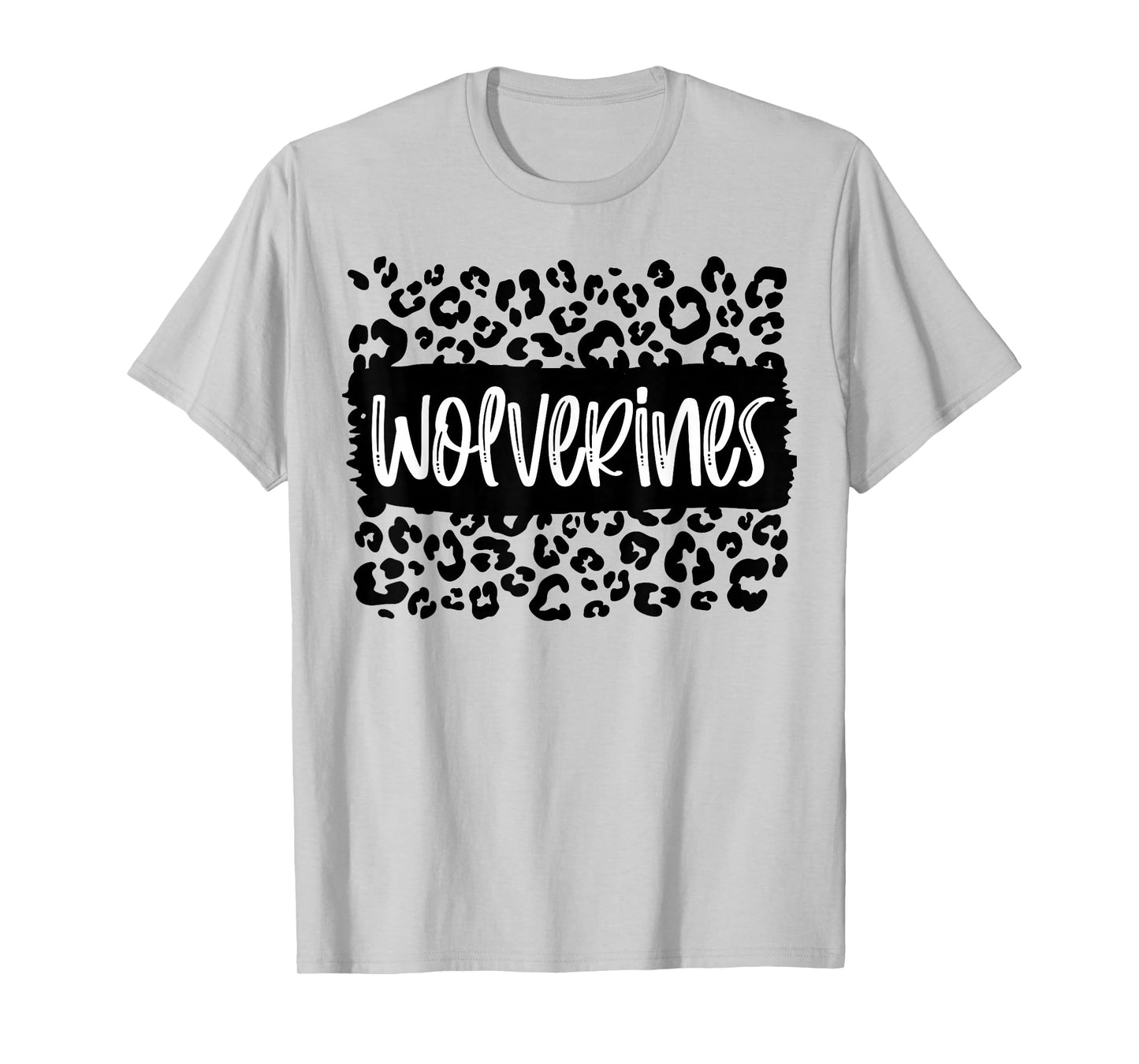 Wolverines Team Mascot School Spirit Game Night Leopard T-Shirt