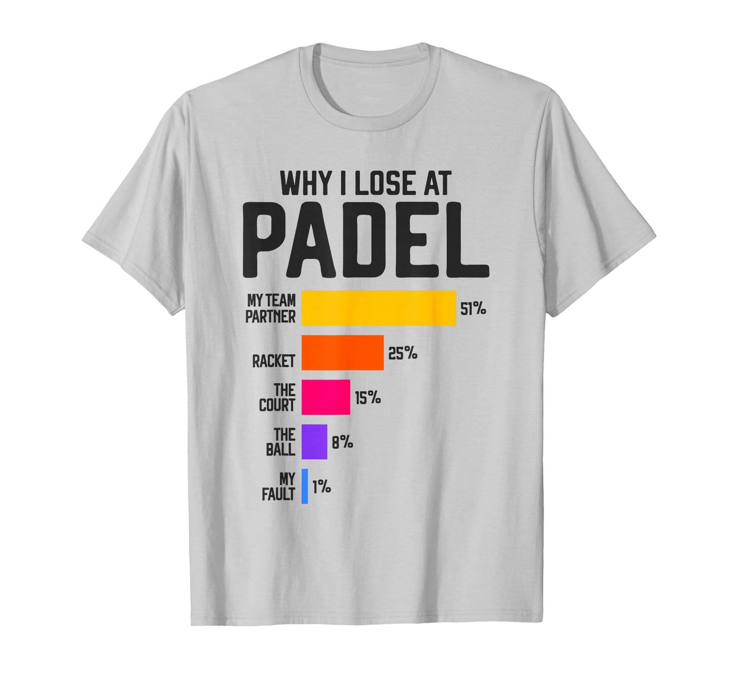 Why I Lose at Padel Tennis Funny Excuses for men and women T-Shirt
