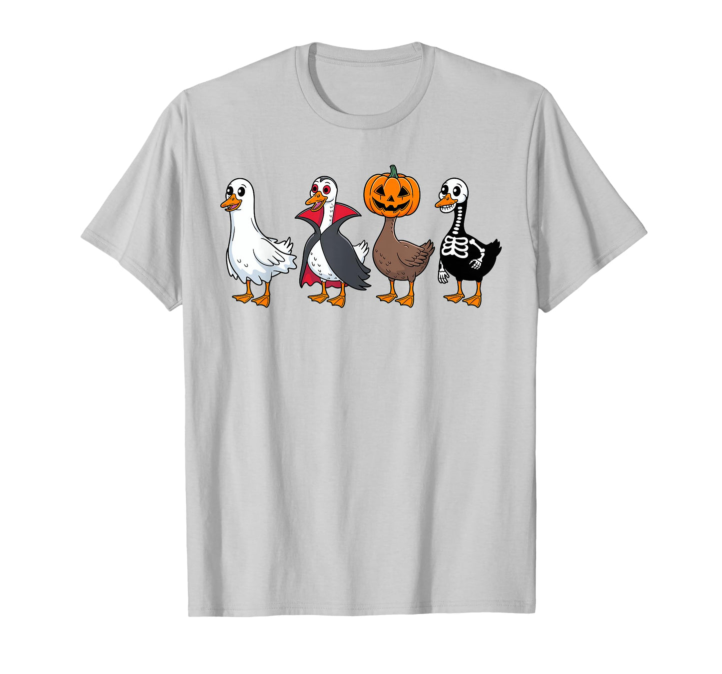 Scary Goose Boo Vampire Pumpkin Skeleton Halloween Costume T-Shirt