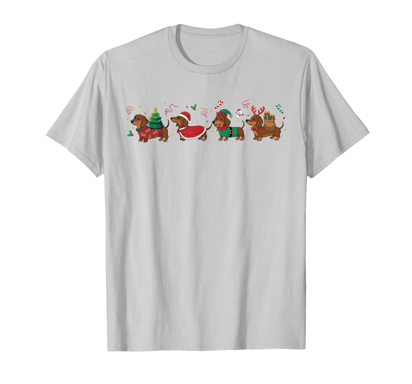 Funny Weenie Dog Dachshund Christmas Cute Merry Xmas Holiday T-Shirt