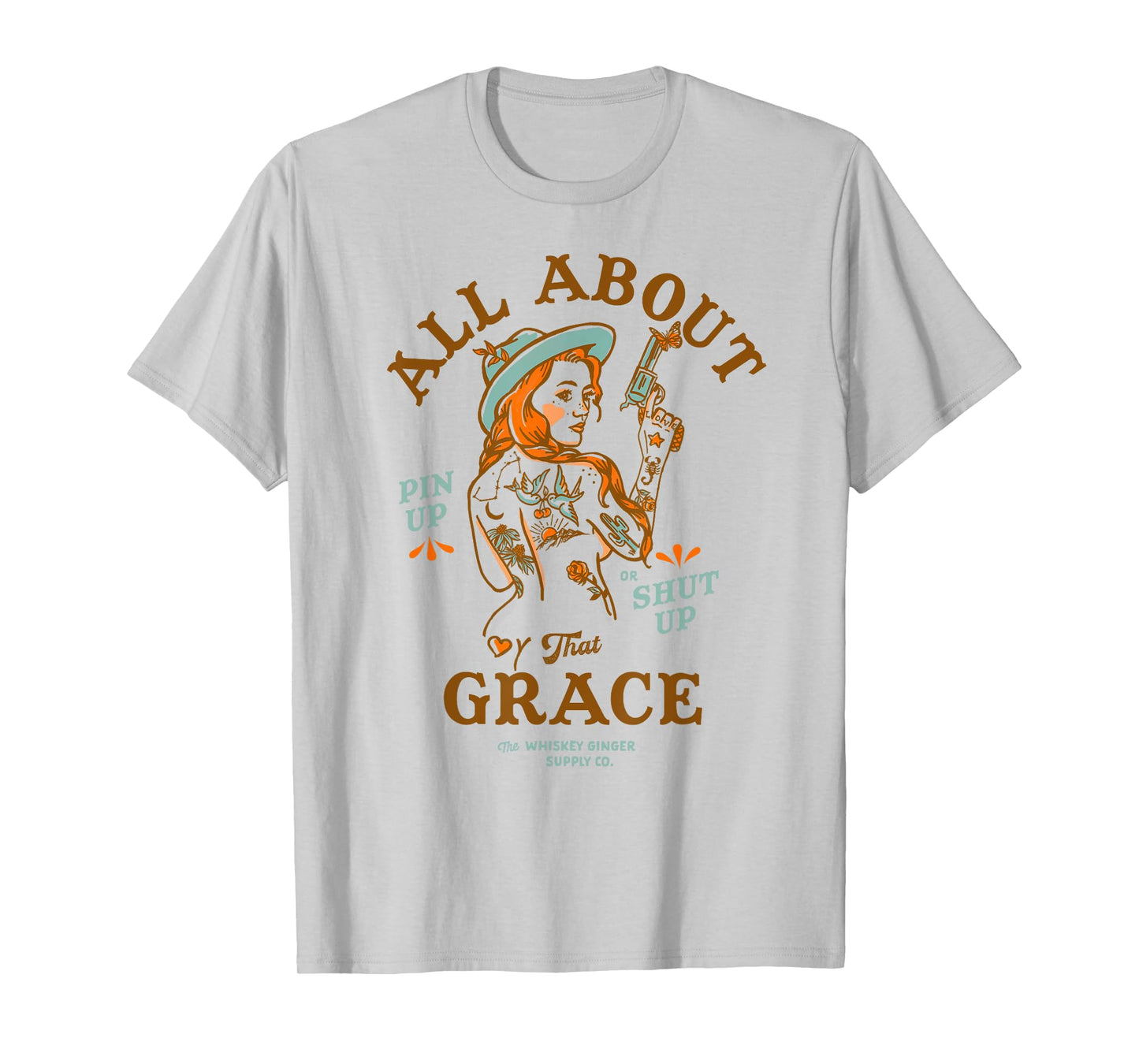 That Grace Women's Shirt Badass Redhead Tattoo Pin Up Girl T-Shirt