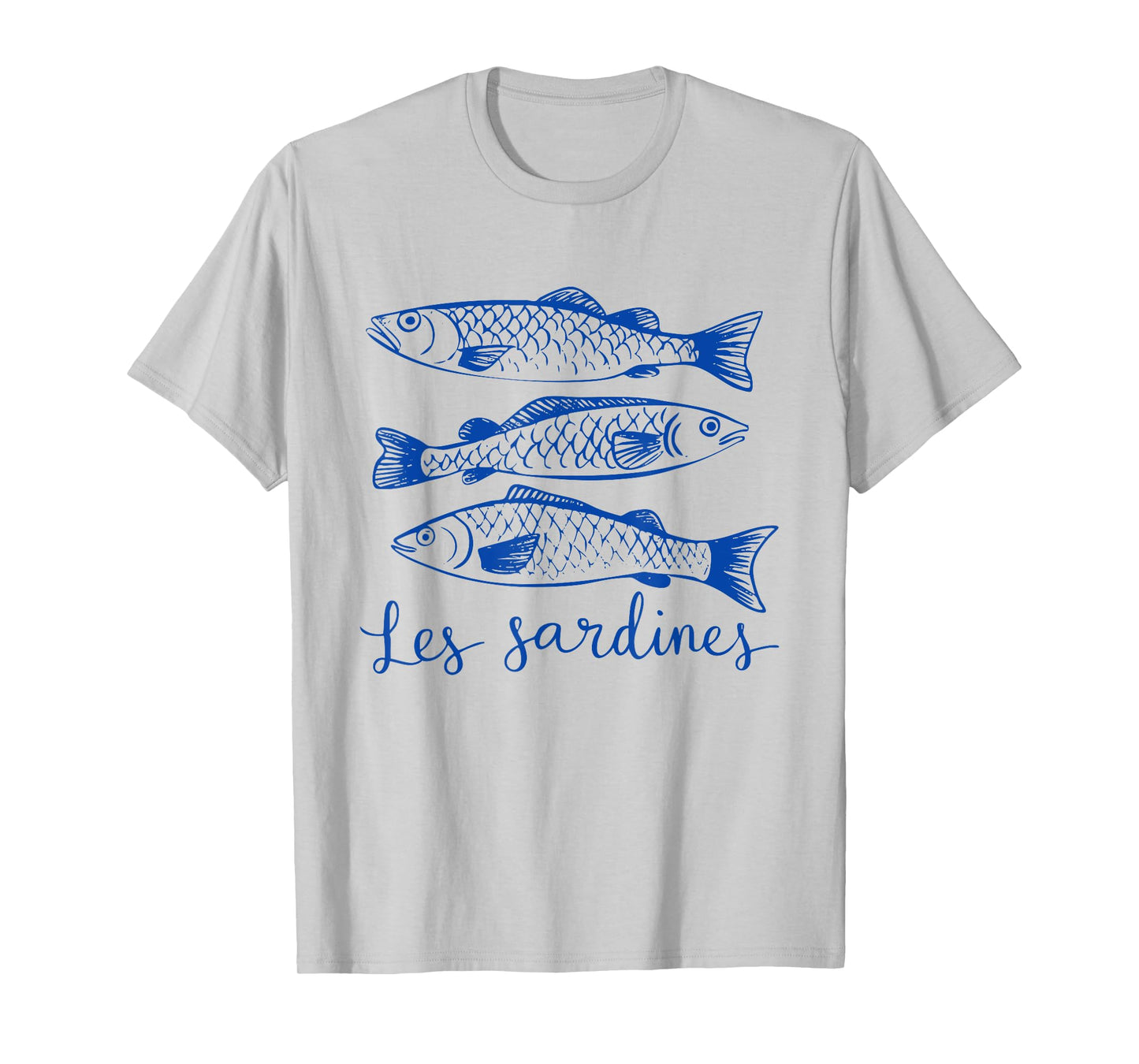 Les Sardines Themed Vintage Fish Illustration T-Shirt