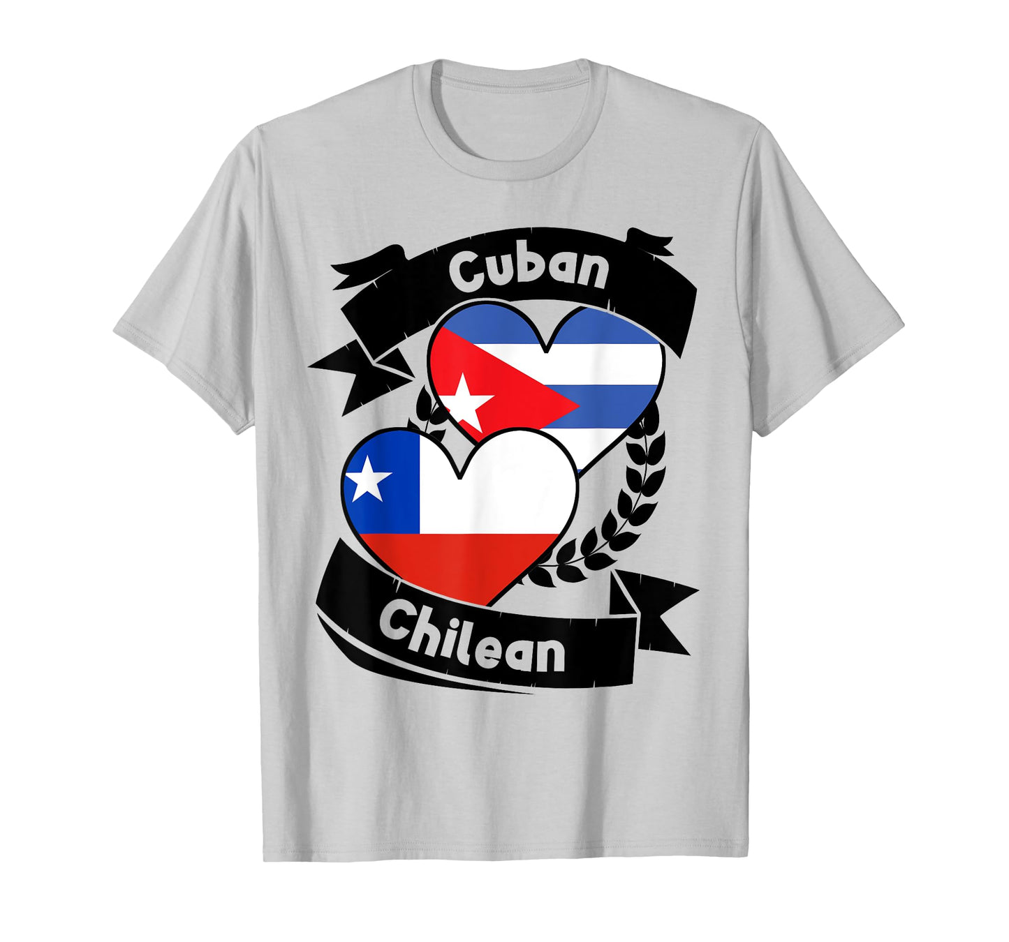 Cuban Chilean Heart Flags Cuba Chile T-Shirt